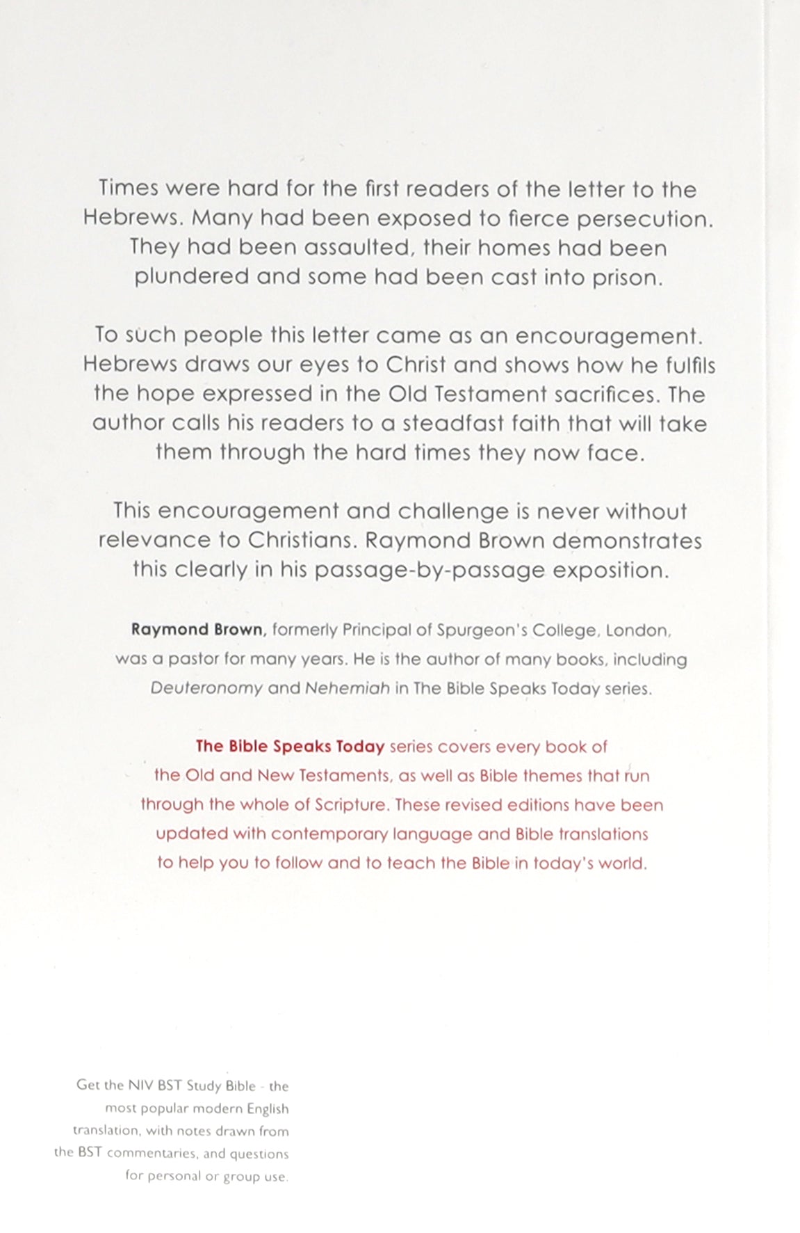 The Message of Hebrews (2020) (Bible Speaks Today Series)