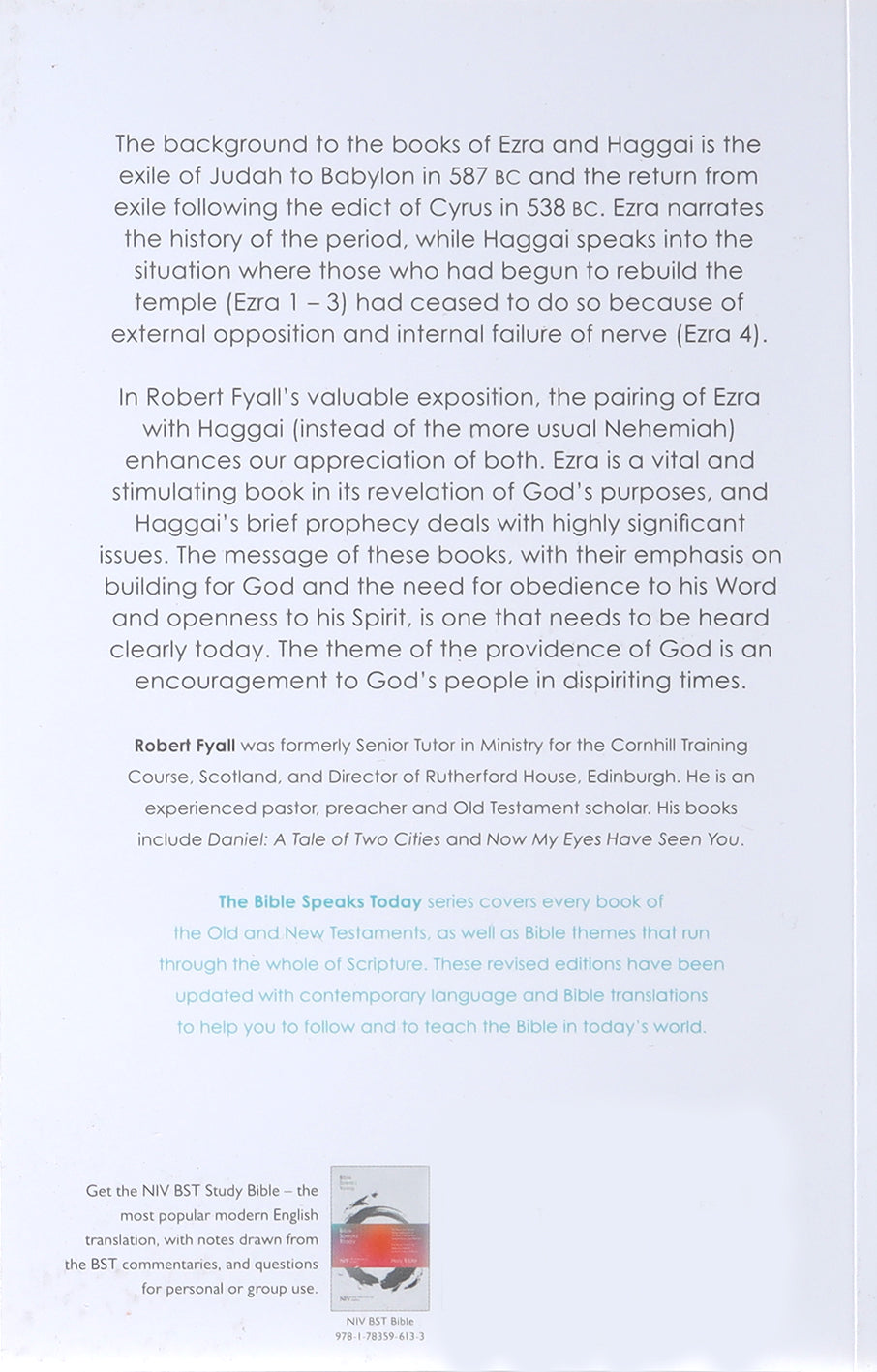Message of Ezra & Haggai: Building For God (Bible Speaks Today Series)