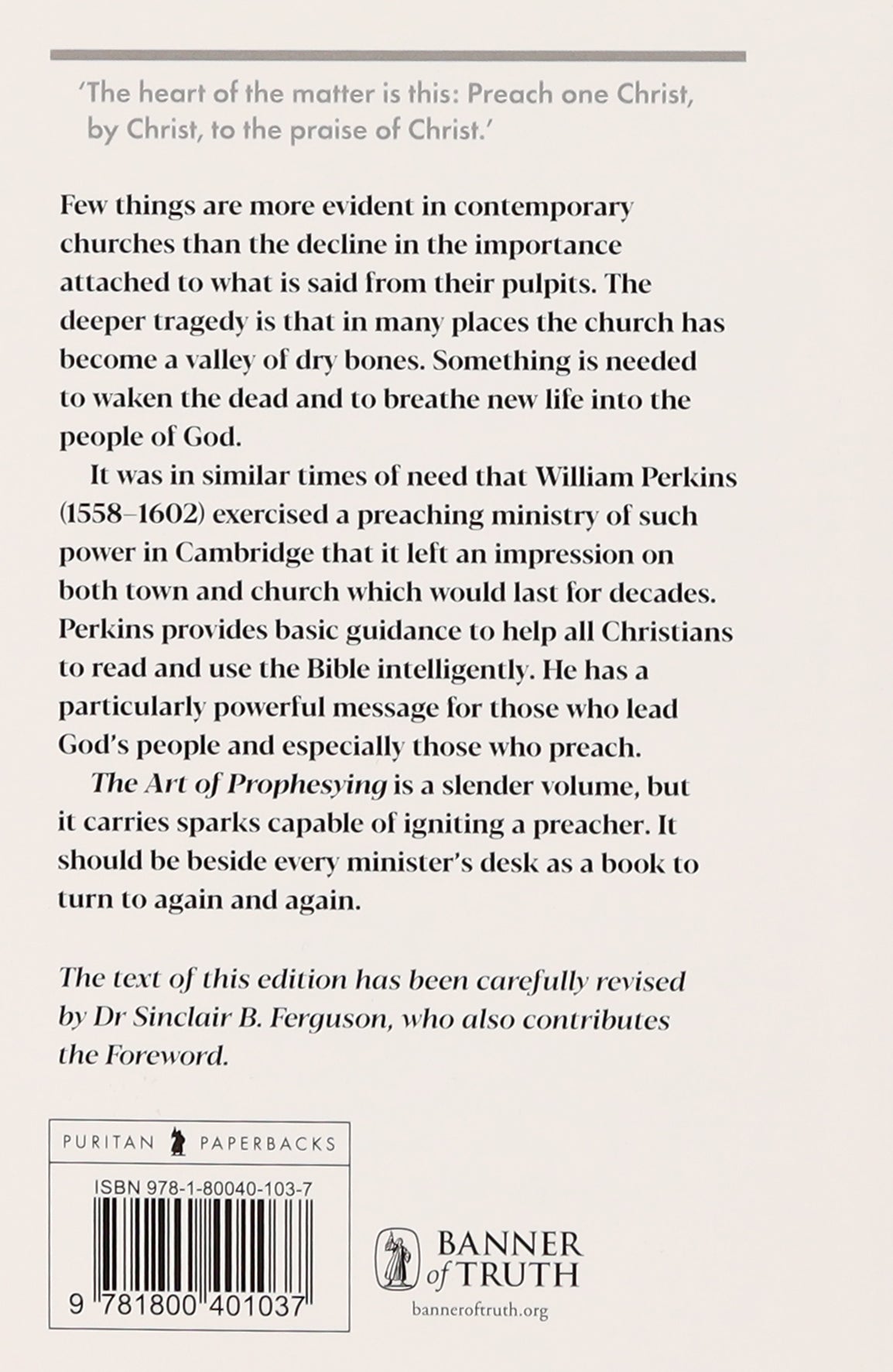 The Art of Prophesying : And the Calling of the Ministry (2nd Edition) (Puritan Paperbacks Series)