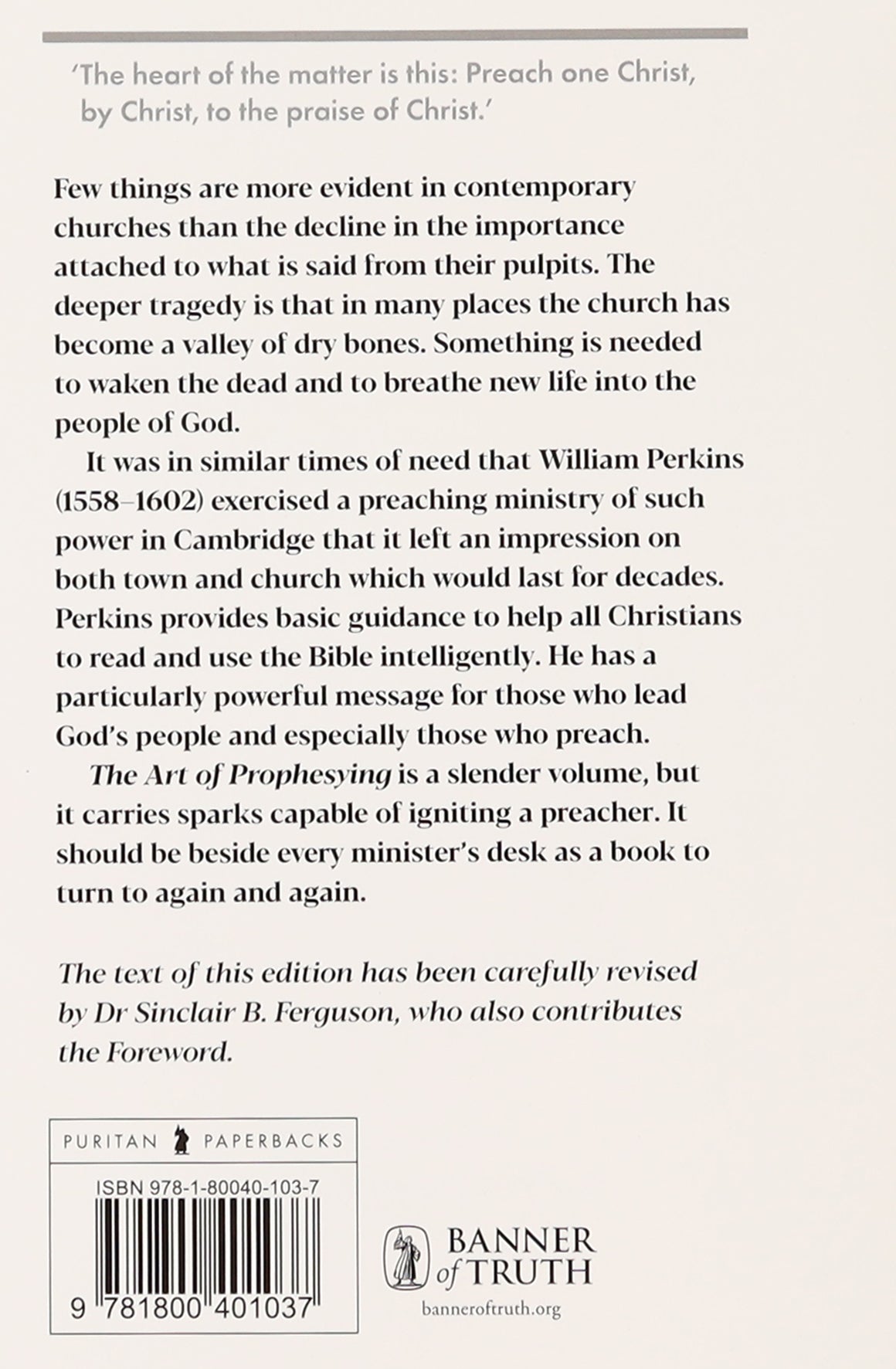 The Art of Prophesying : And the Calling of the Ministry (2nd Edition) (Puritan Paperbacks Series)