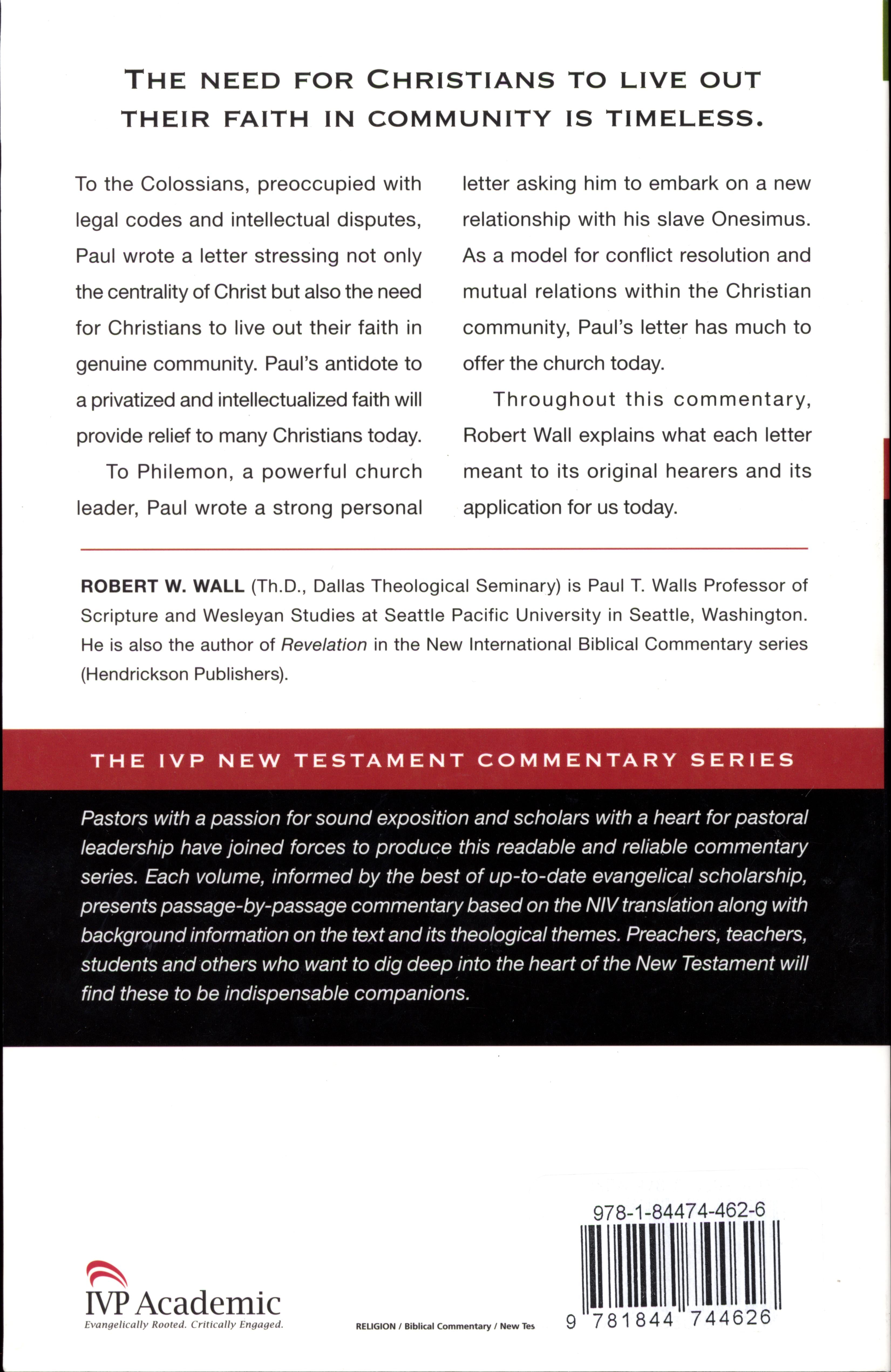 Ivp Ntc: Colossians & Philemon (Ivp New Testament Commentary Series)