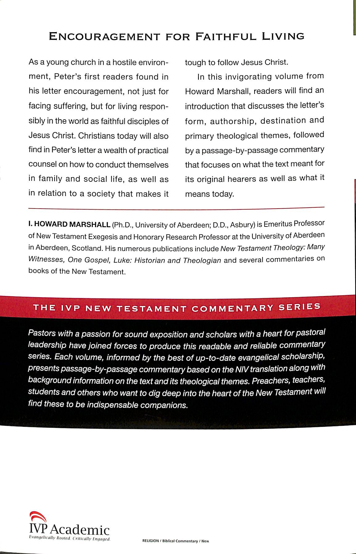 Ivp Ntc: 1 Peter (Ivp New Testament Commentary Series)