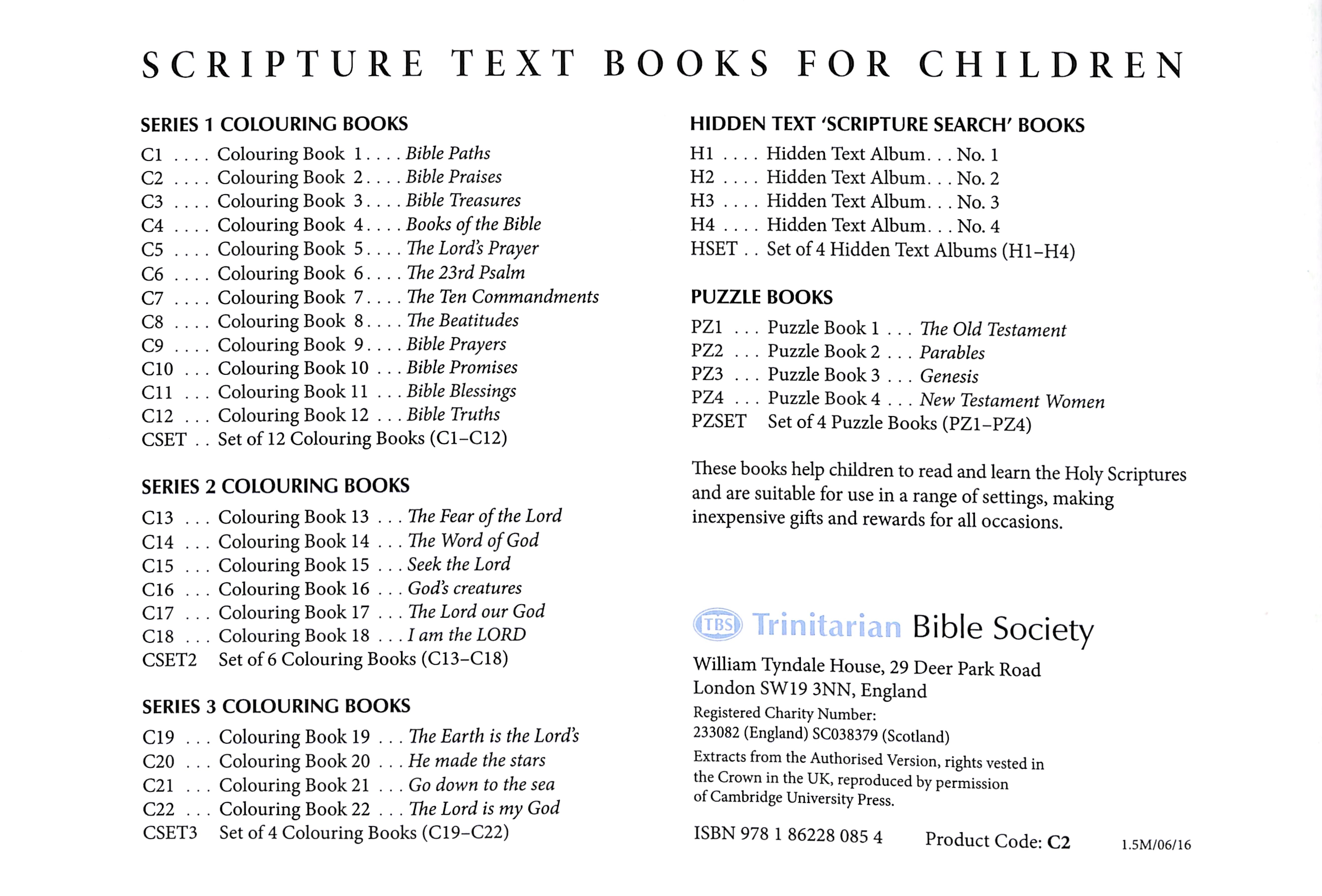 Bible Praises Colouring Book (#02 in Outline Texts For Colouring Series)