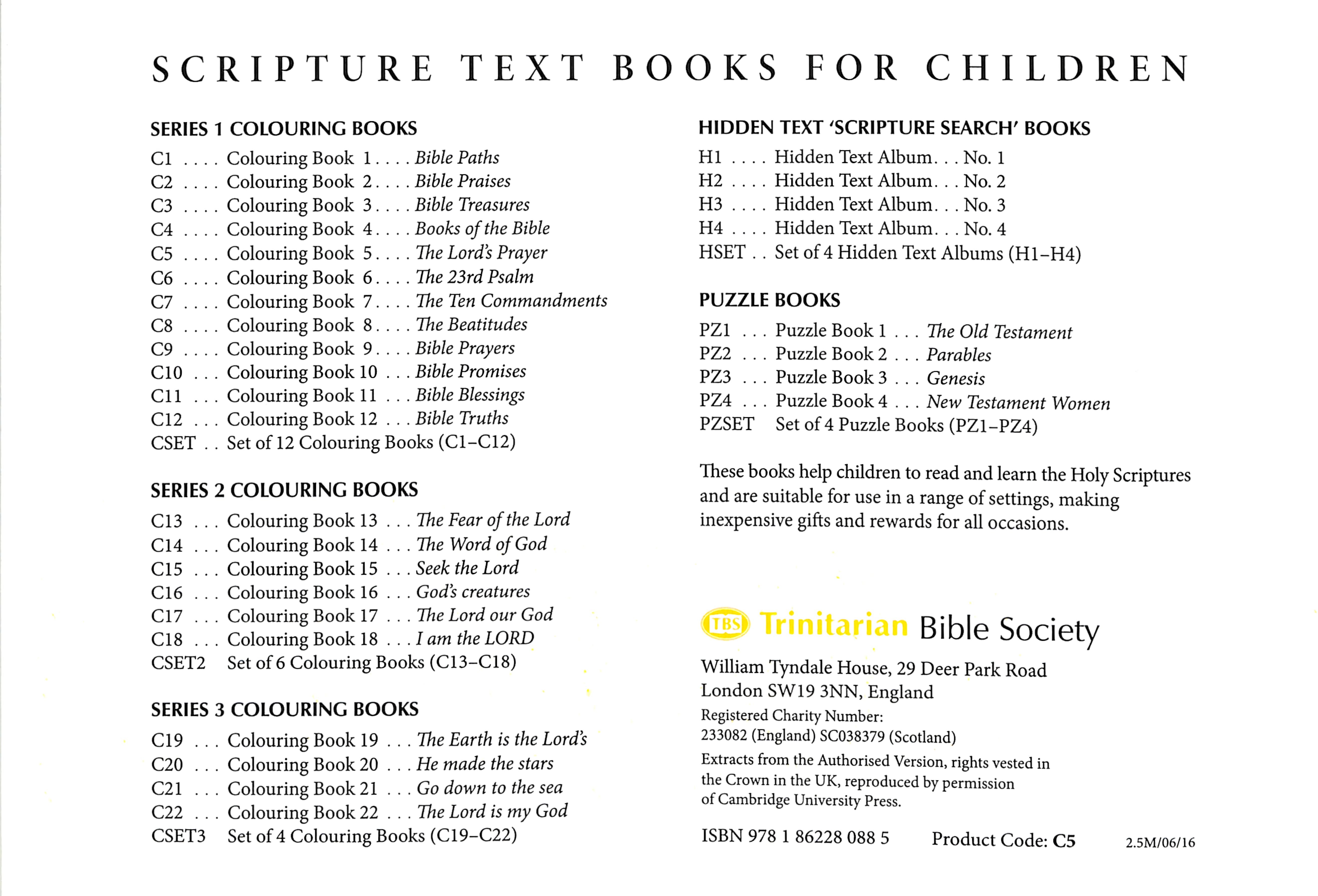 Lord's Prayer Colouring Book (#05 in Outline Texts For Colouring Series)