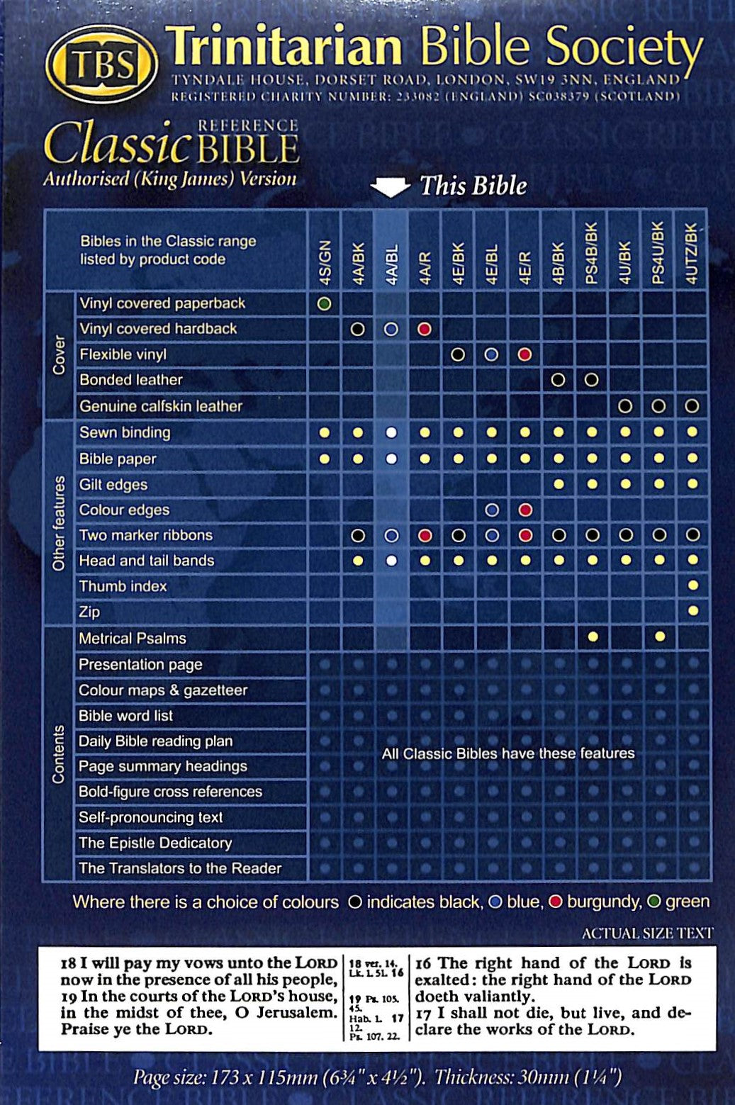 KJV Classic Reference Holy Bible Blue (Black Letter Edition)