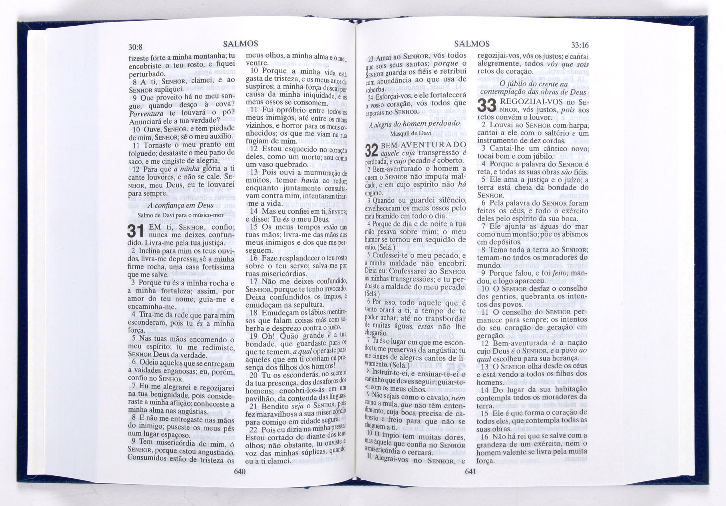 Portuguese TBS Almeida Corrigida Fiel Version Bible Blue (Brazil) (Black Letter Edition)