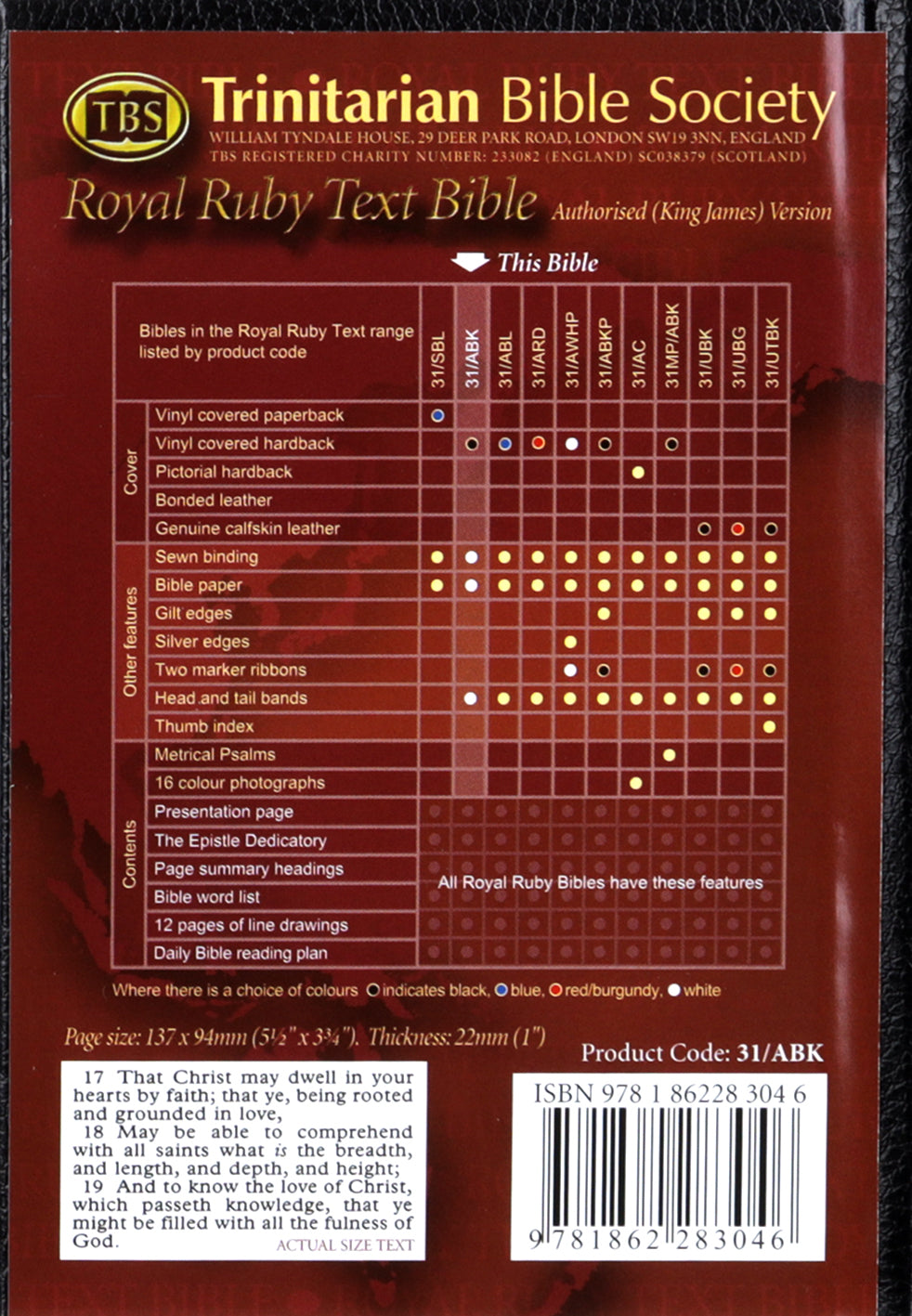 KJV Royal Ruby Holy Bible Compact Black (Black Letter Edition)