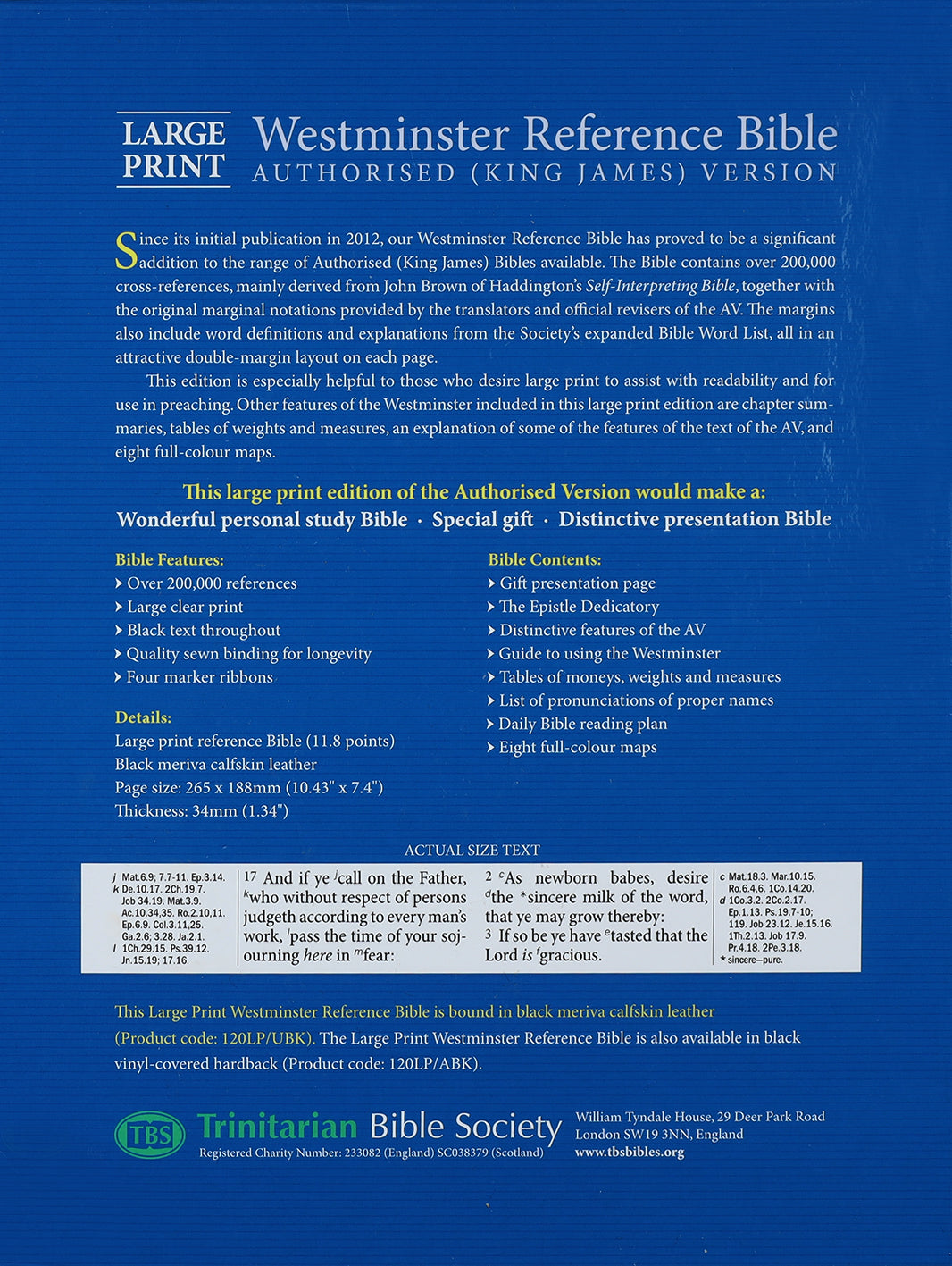 KJV Westminster Reference Bible Large Print (Black Letter Edition)