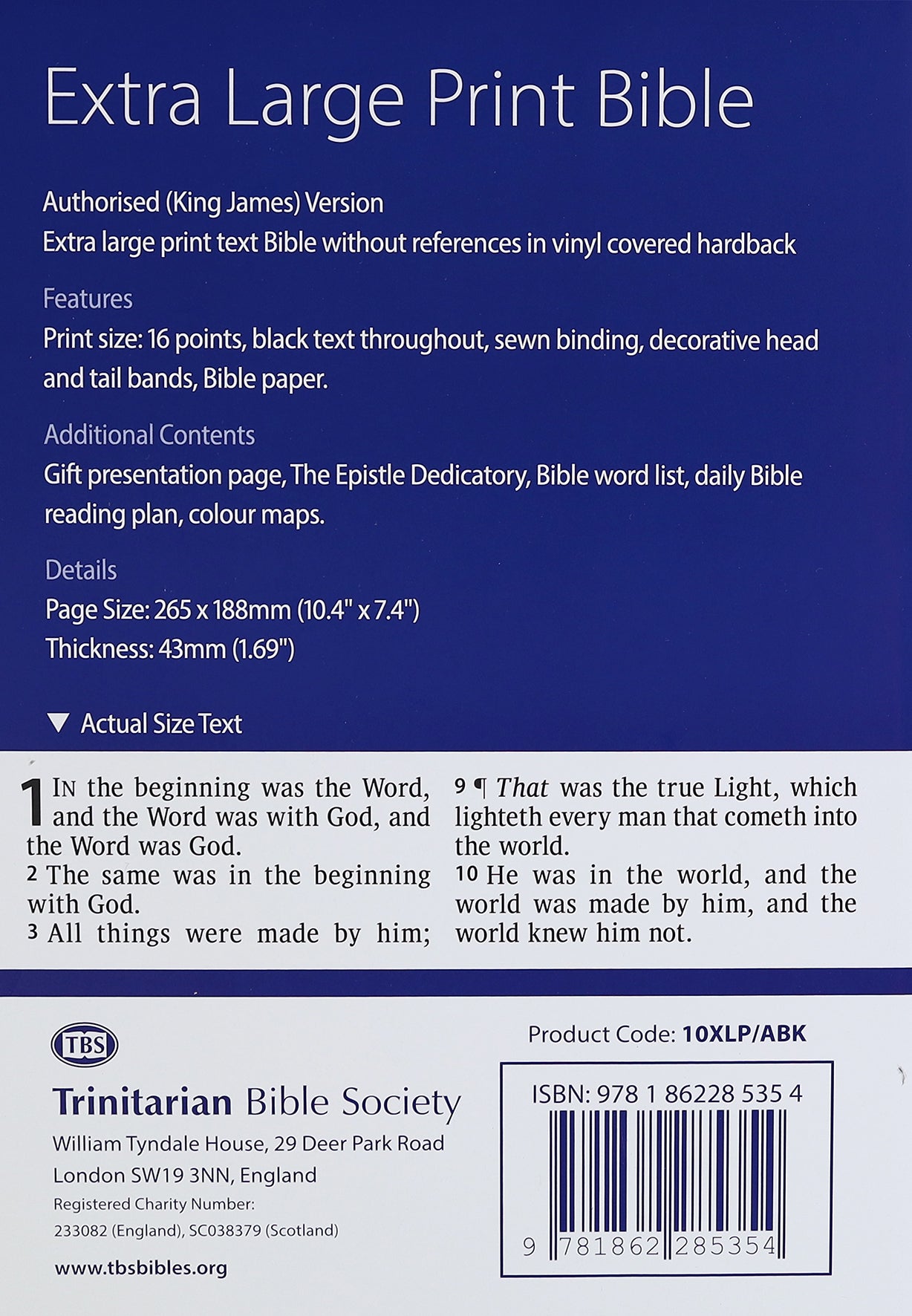 KJV Extra Large Print Bible Without References (Black Letter Edition)
