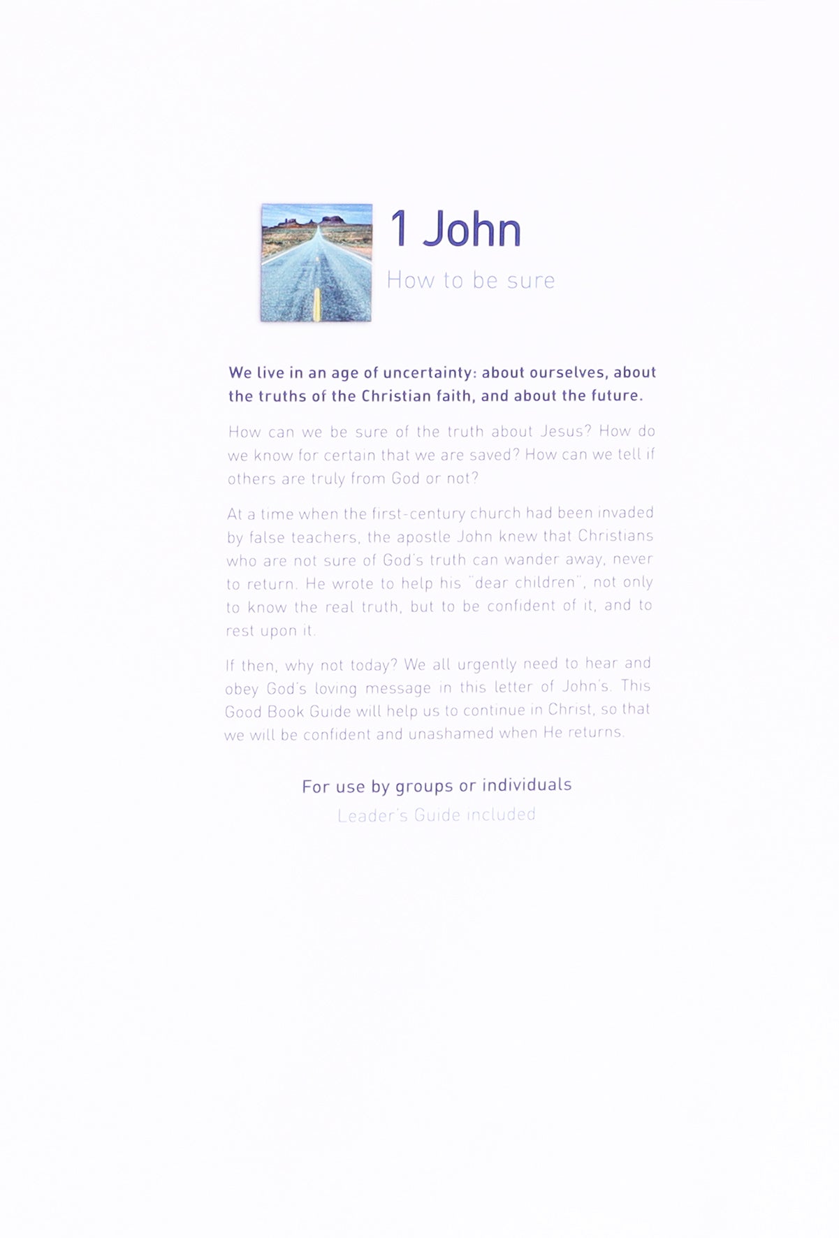 1 John - How to Be Sure (7 Studies) (Good Book Guides Series)