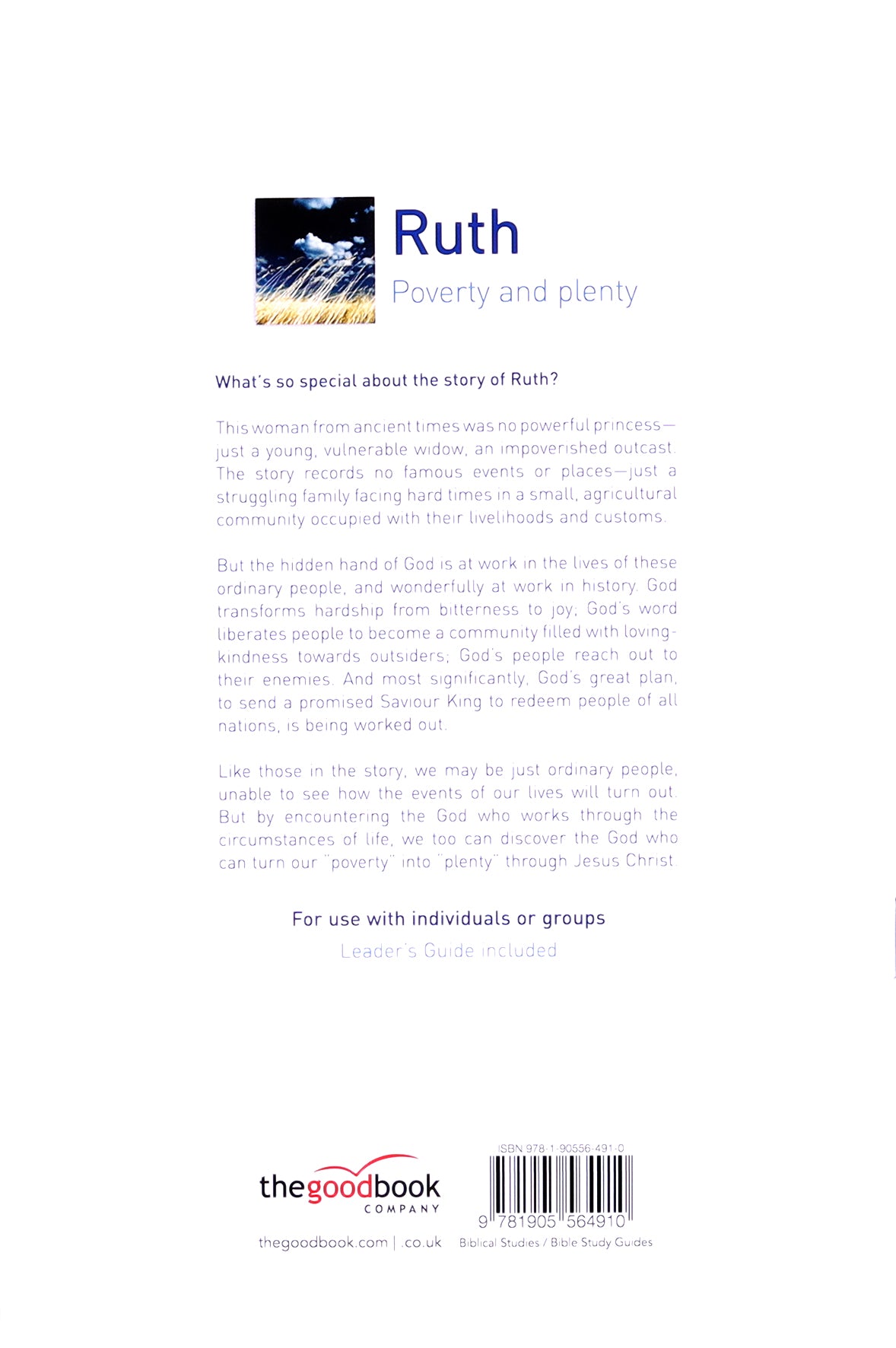 Ruth - Poverty and Plenty (4 Studies) (Good Book Guides Series)