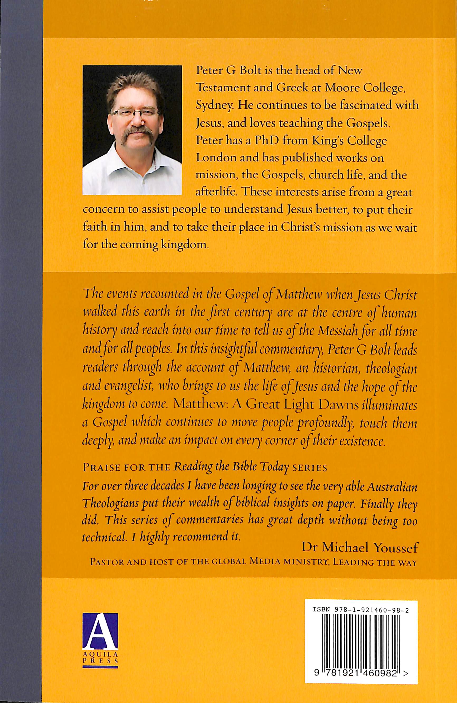 Matthew - a Great Light Dawns (Reading The Bible Today Series)