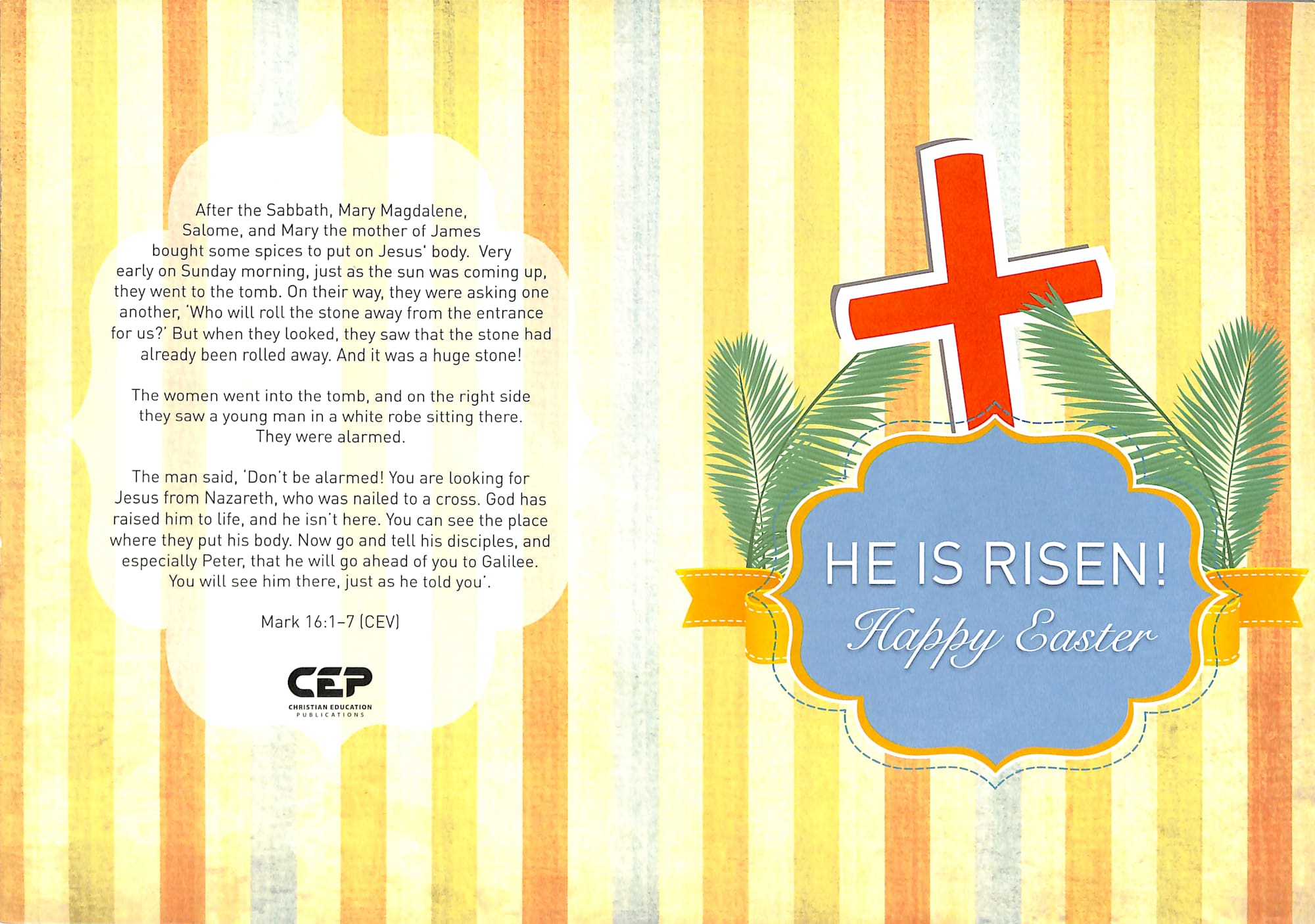 Easter Card Tear-Off Pad "He is Risen" (35 Cards)