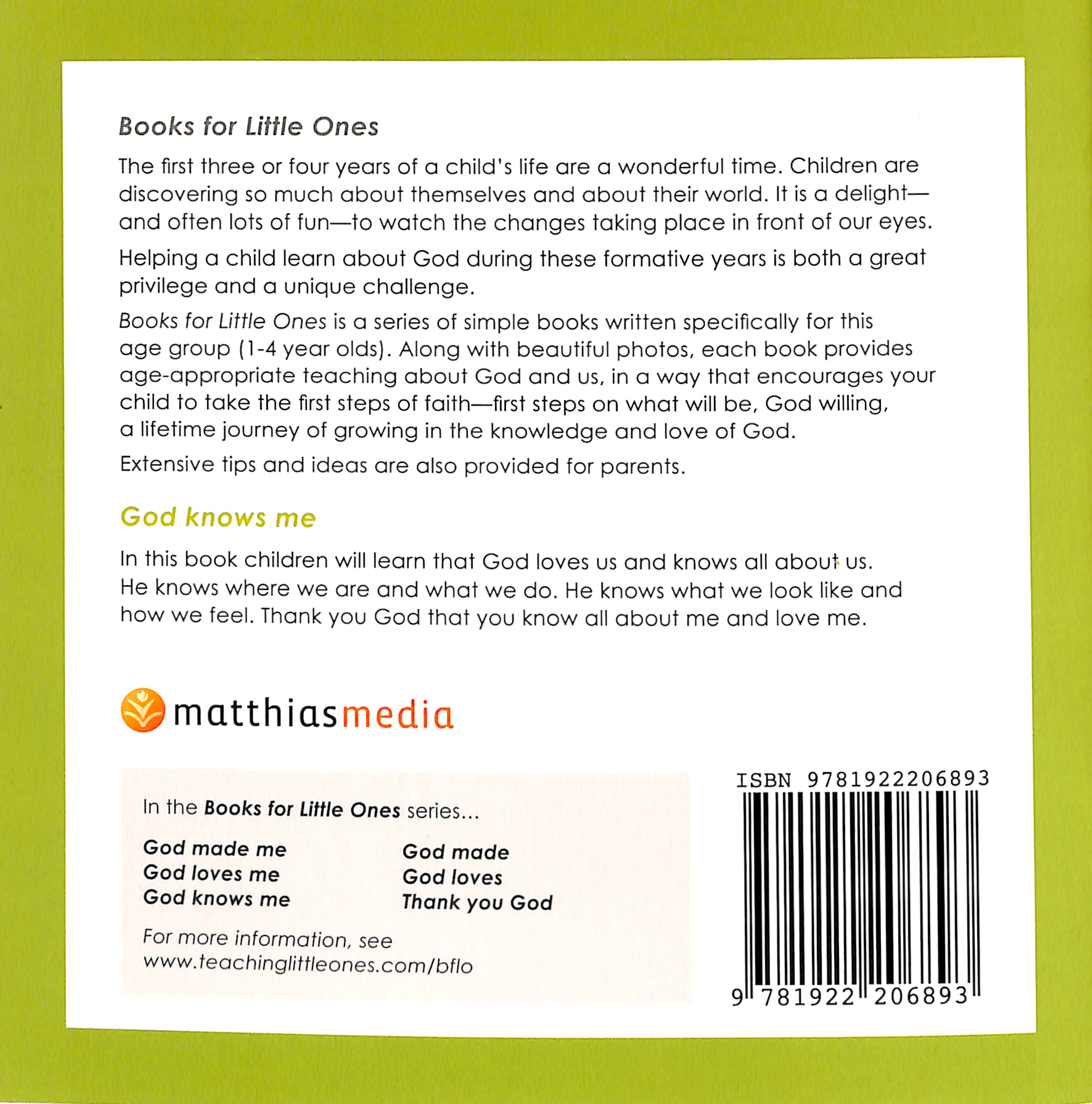 God Knows Me (Books For Little Ones Series)