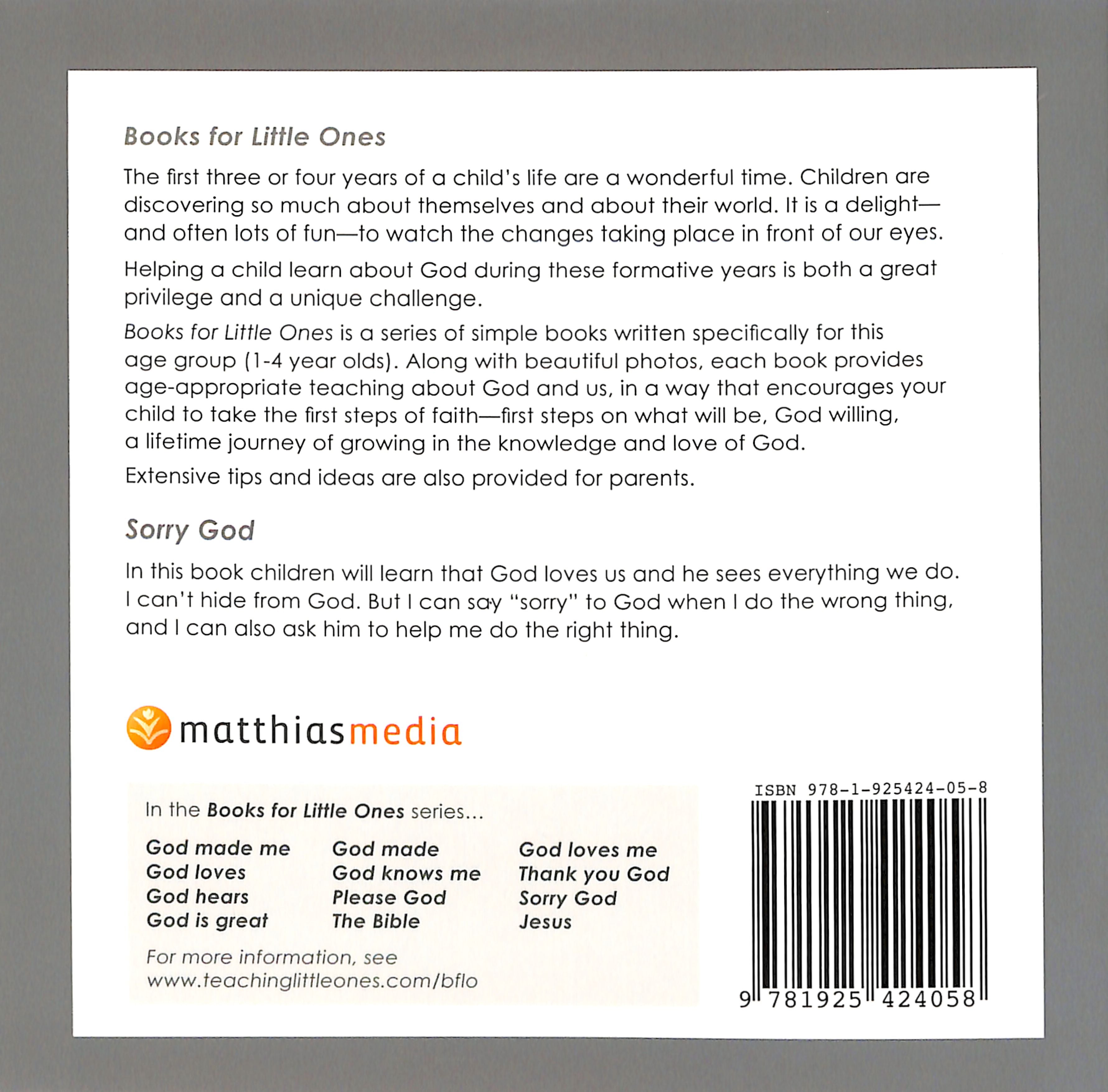 Sorry God (Books For Little Ones Series)