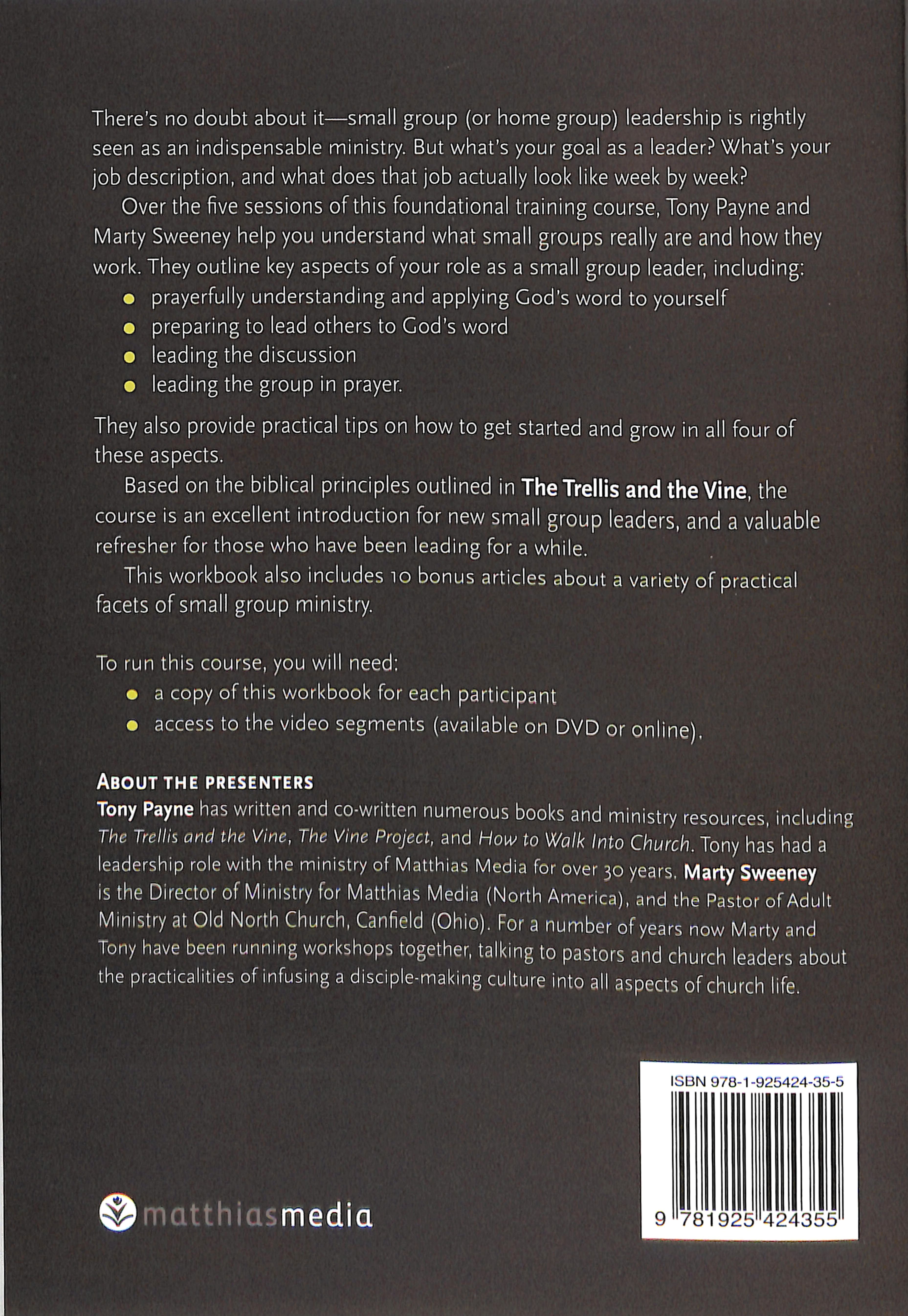 The Small Group and the Vine (Workbook): Foundational Training For Group Leaders