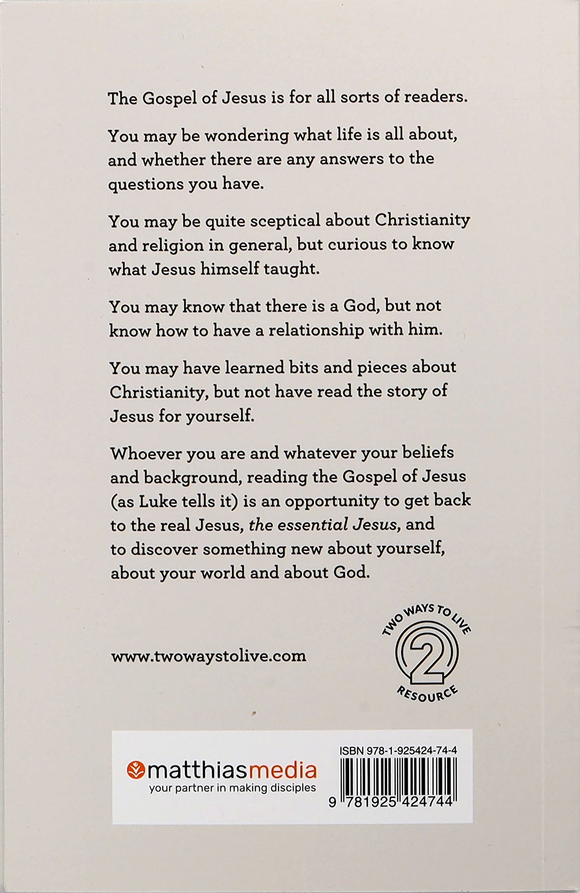 Essential Jesus (2nd Edition): The Gospel of Luke With Two Ways to Live