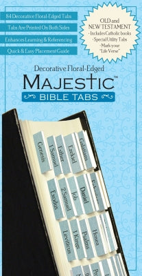 Majestic Bible Tabs Blue Floral