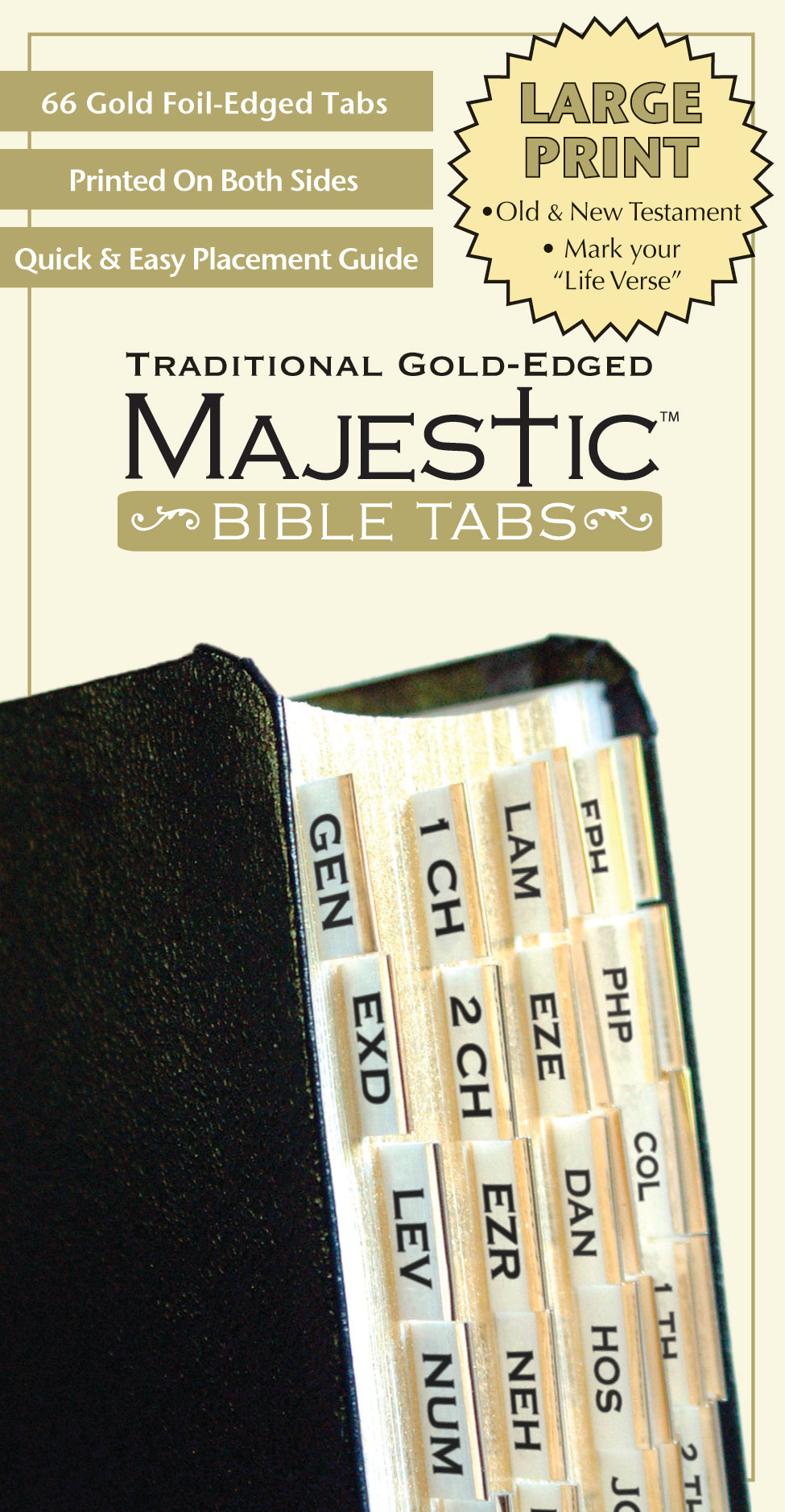 Majestic Bible Tabs Large Print Traditional Gold