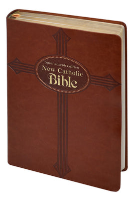 Ncb St. Joseph New Catholic Bible Large Print Brown Dura Lux (Red Letter Edition)