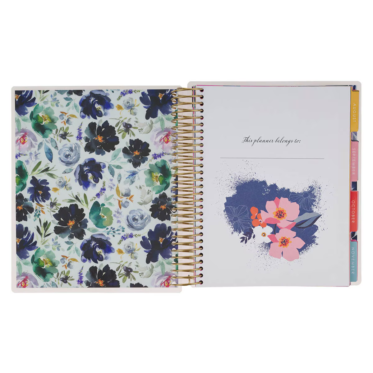 2027 18-Month Diary/Planner with Elastic Closure: Thankful Grateful Blessed, Floral (Includes Stickers)