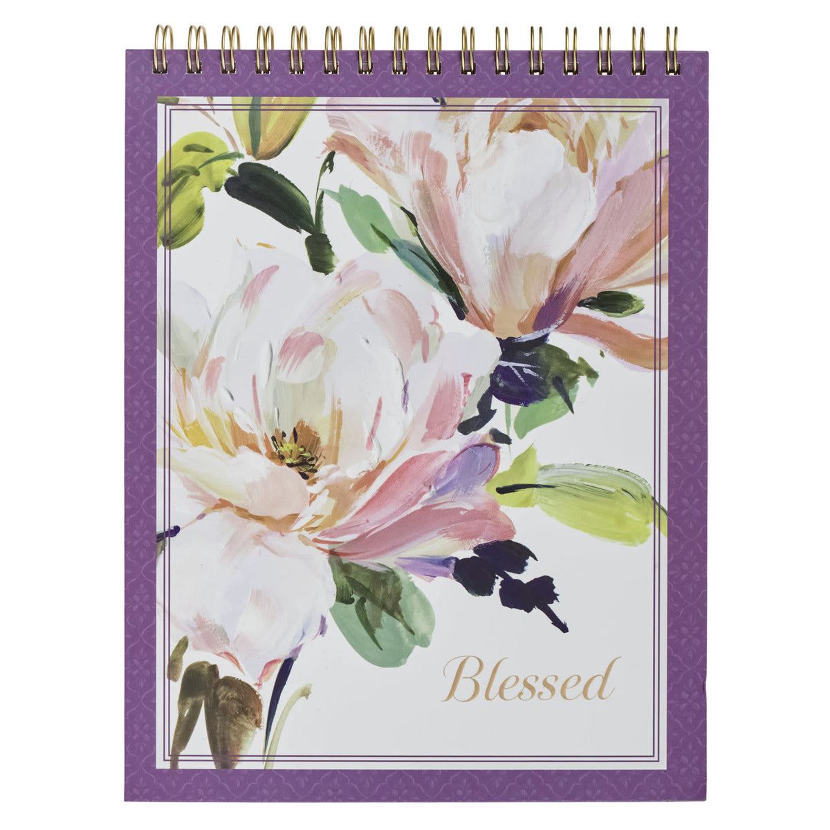 Notepad: Purple Floral Blessed