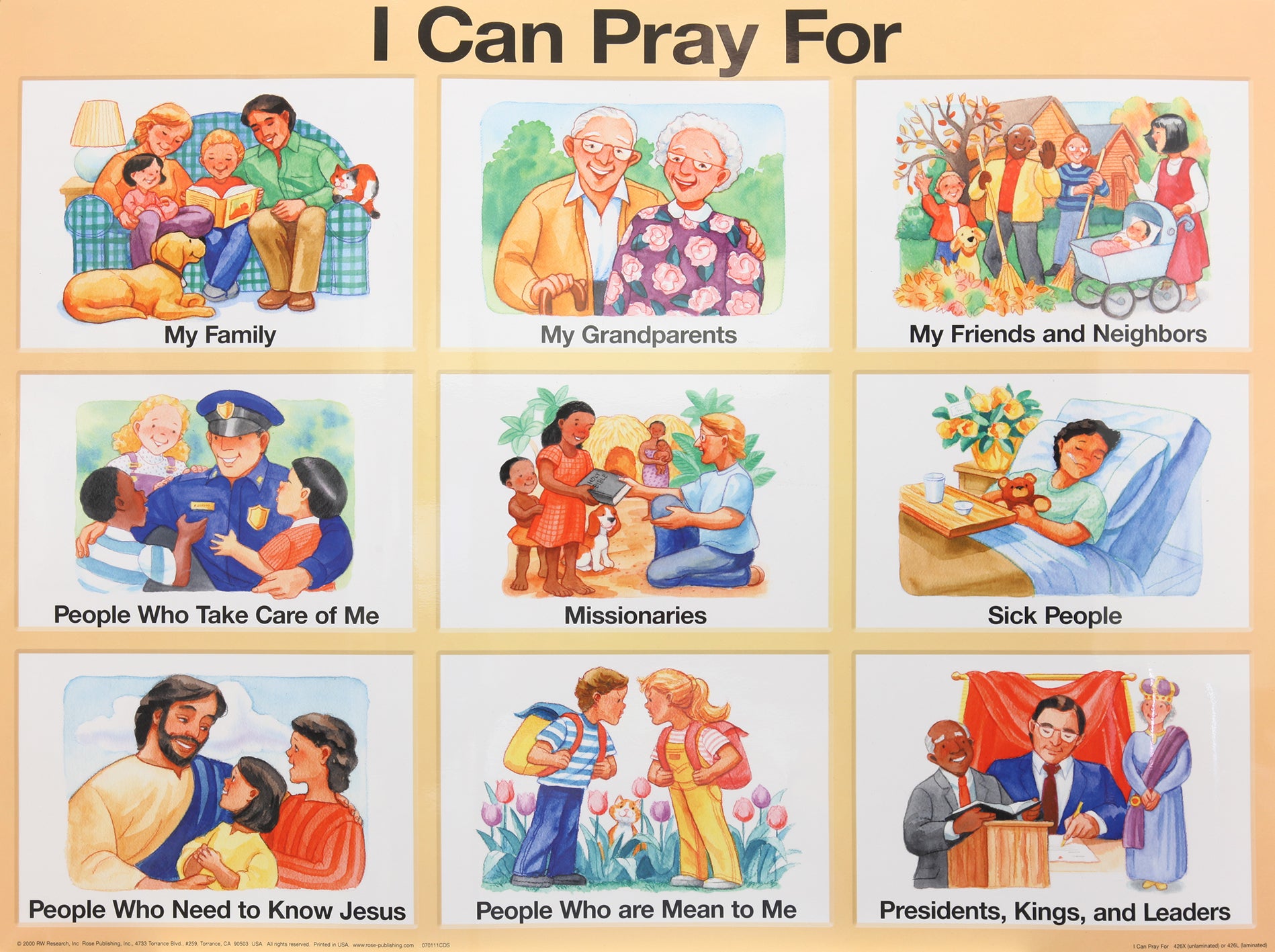 Wall Chart: I Can Pray For (Laminated)