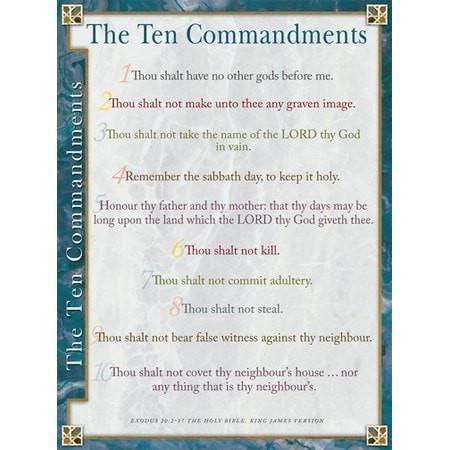 Wall Chart: Ten Commandments (Laminated) (Kjv)