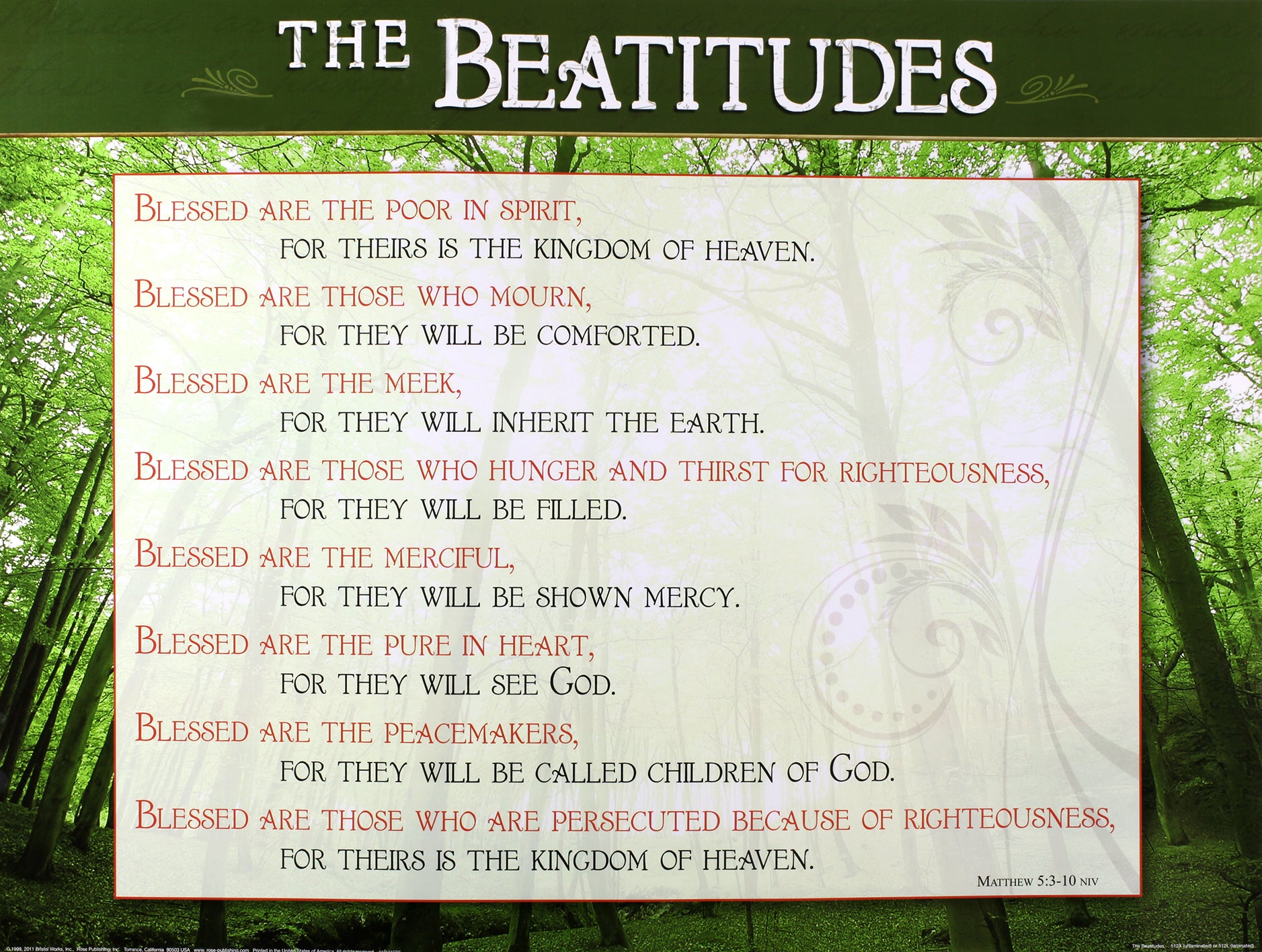 Wall Chart: The Beatitudes (Laminated)