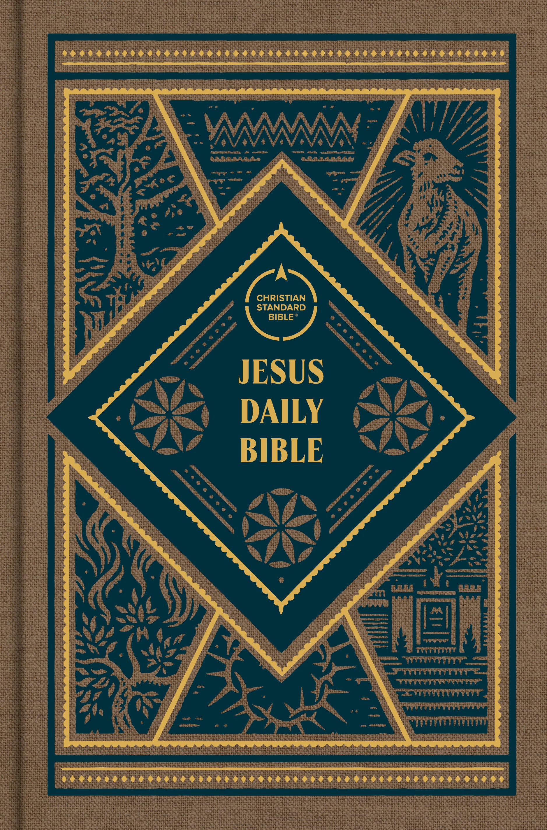 CSB Jesus Daily Bible, Brown: Guided Readings Showing Christ Throughout Scripture (Black Letter Edition)