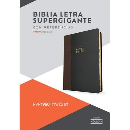 RVR 1960 Biblia Letra Supergigante, Black/Brown Con Indice (Red Letter, Spanish Edition)