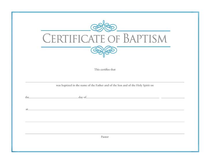 Certificate: Baptism Blue Foil (6 Pack)