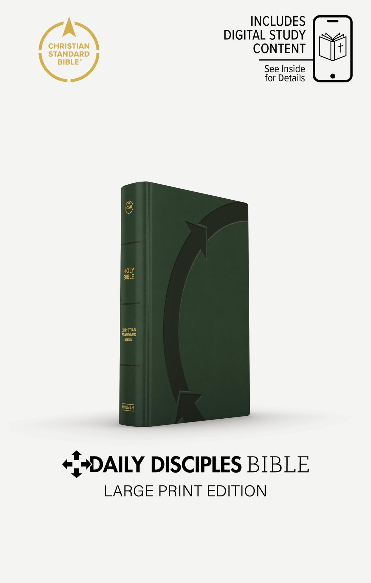 CSB Daily Disciples Bible Large Print Olive