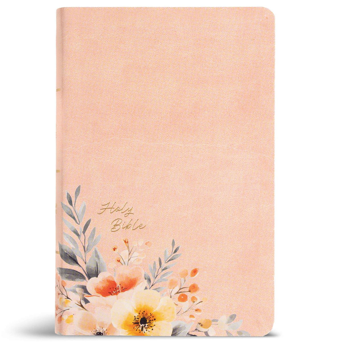 CSB Large Print Personal Size Reference Bible, Digital Study Edition, Peach Floral, Indexed (Red Letter Edition)