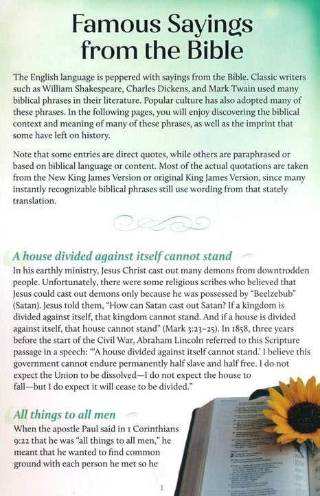 Famous Sayings from the Bible