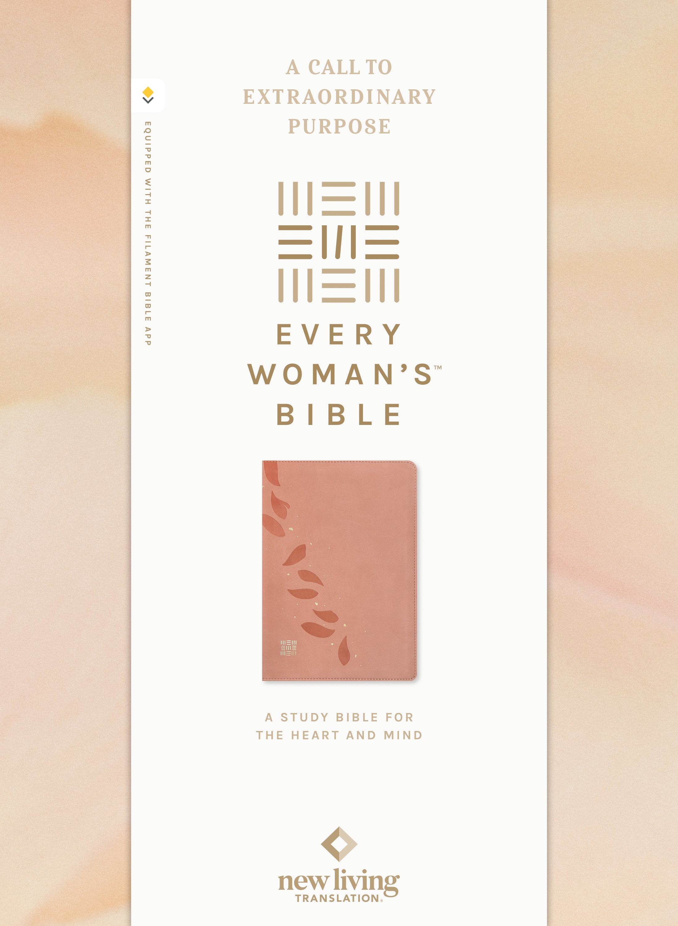 NLT Every Woman’s Bible Filament Enabled Pink Petals (Red Letter Edition)