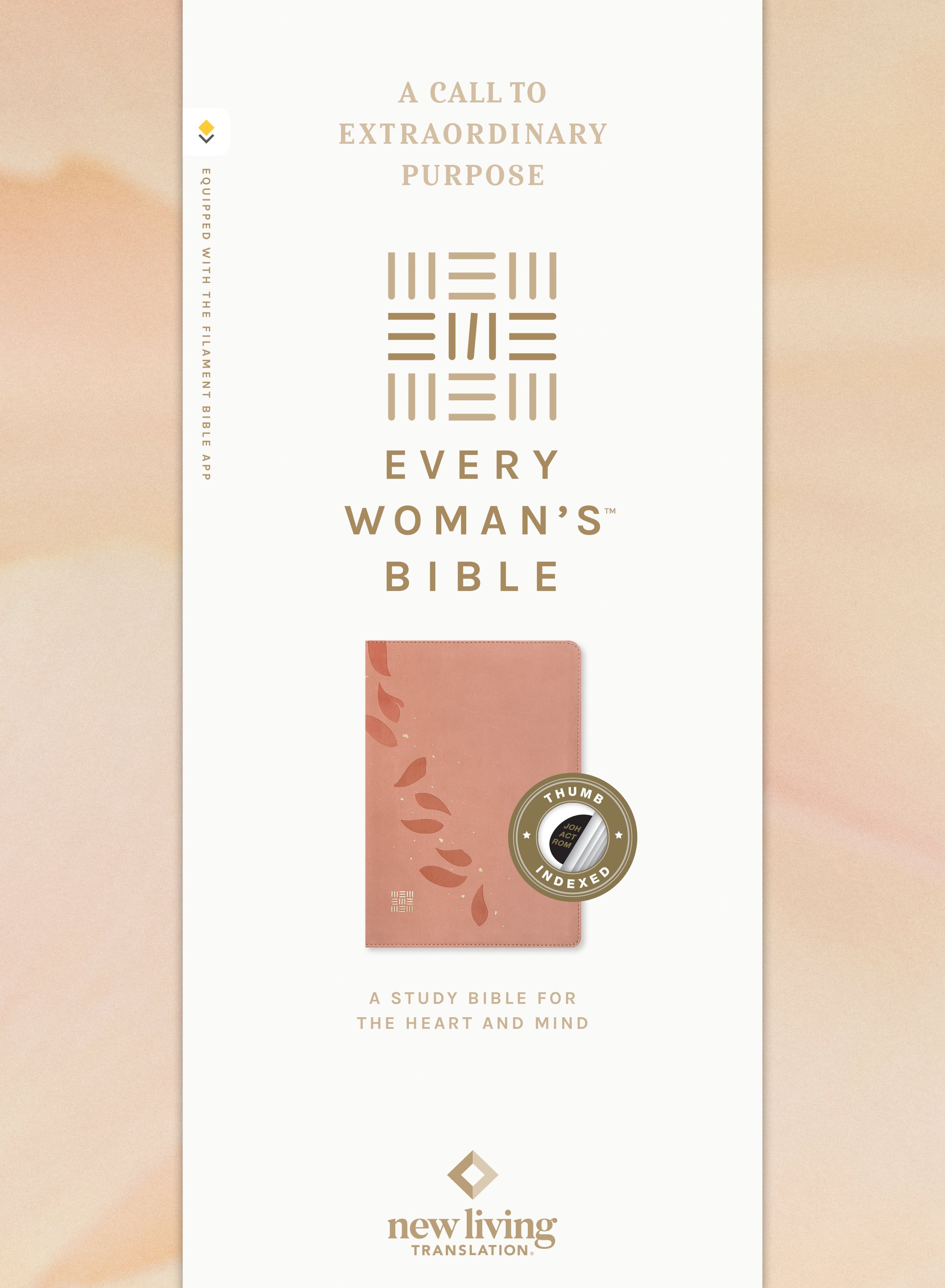 NLT Every Woman’s Bible Filament Enabled Pink Petals Indexed (Red Letter Edition)