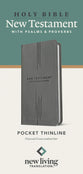 NLT Pocket Thinline New Testament with Psalms and Proverbs Charcoal Cross (Black letter Edition)