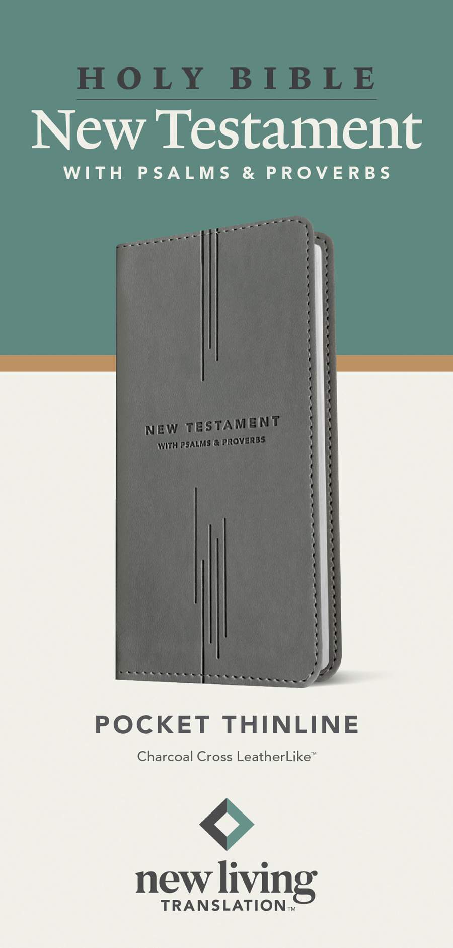 NLT Pocket Thinline New Testament with Psalms and Proverbs Charcoal Cross (Black letter Edition)