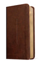 NLT Pocket Thinline Bible Filament Enabled Brown Cross (Red Letter Edition)
