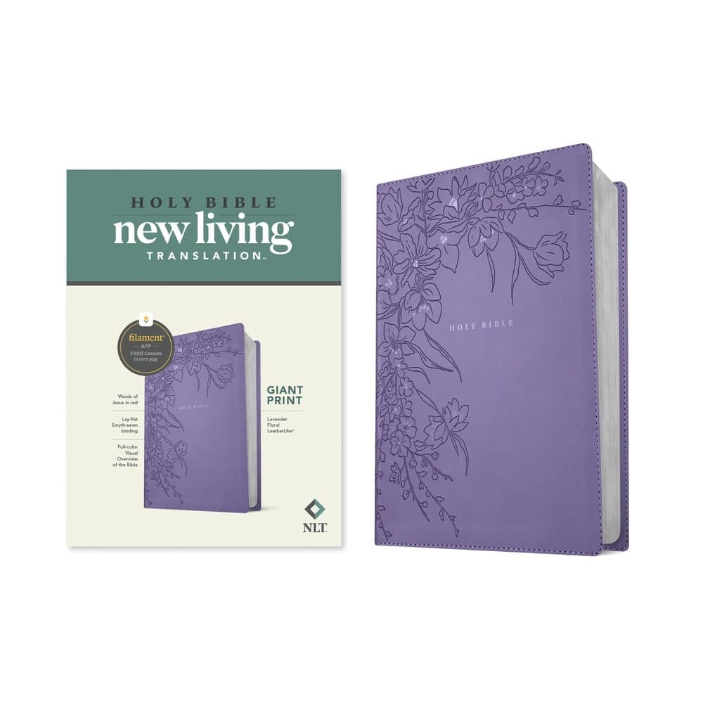 NLT Giant Print Bible Filament-Enabled Lavender Floral (Red Letter Edition)