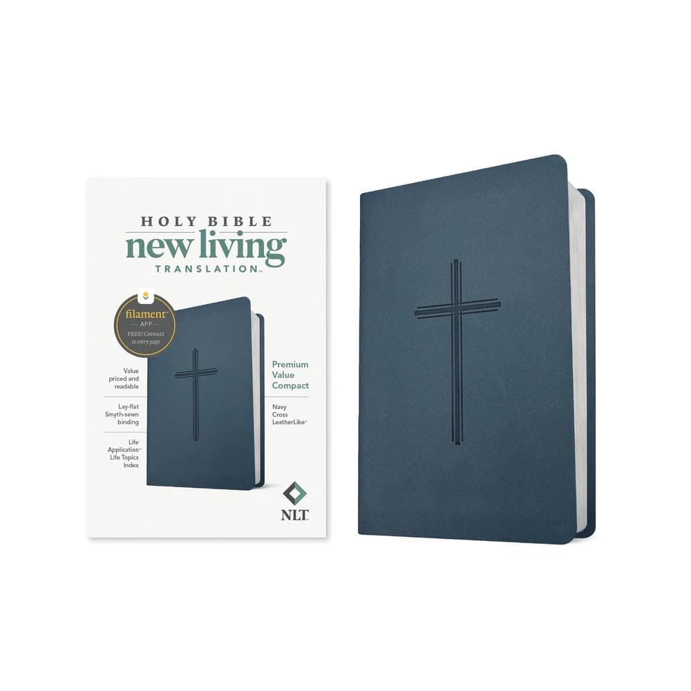 NLT Premium Value Compact Bible Filament Enabled Edition Navy Cross