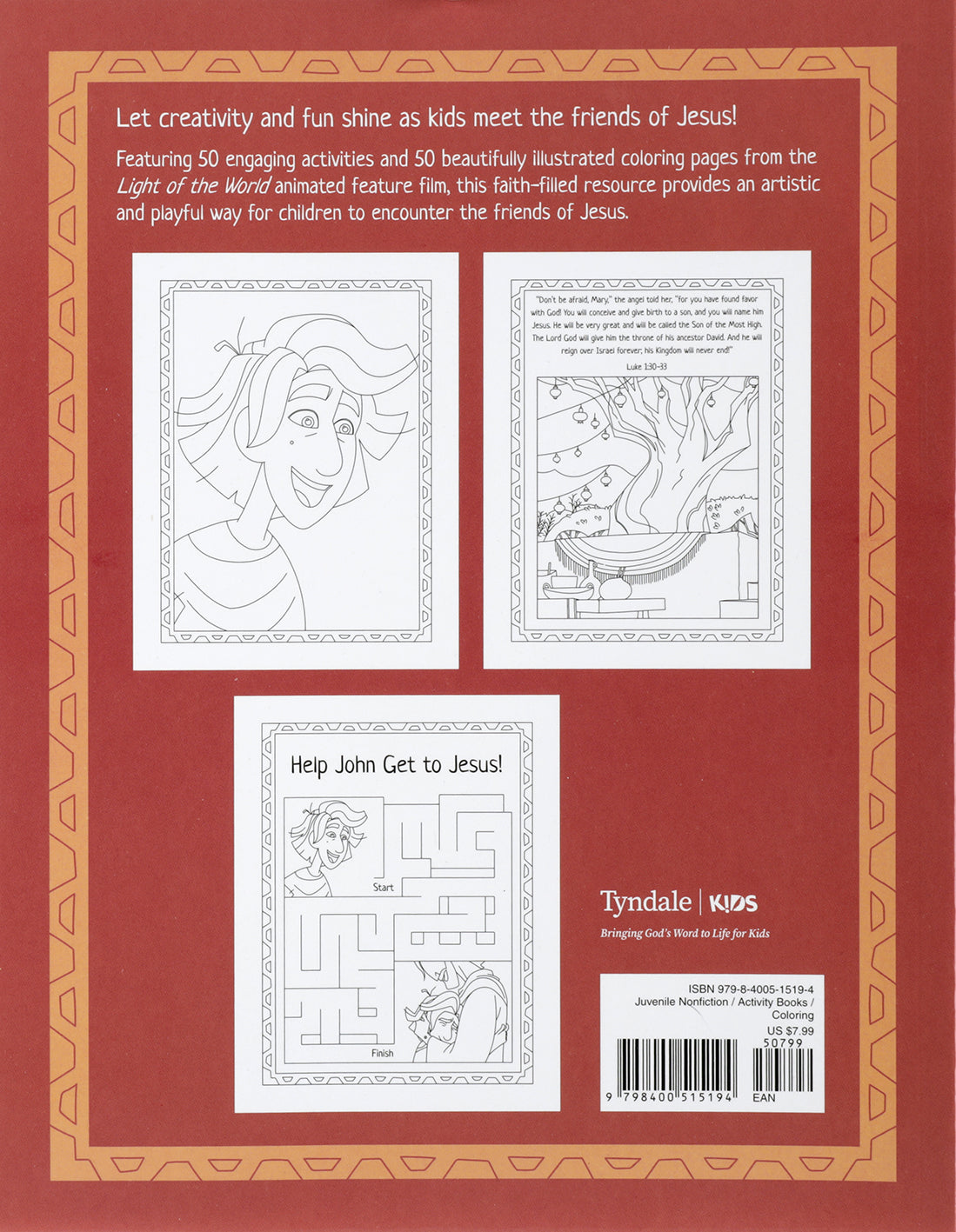 Light of the World: Friends of Jesus Coloring and Activity Book (Light of the World Film Series)