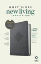 NLT Large Print Premium Value Thinline Bible Filament Enabled Edition Crossroads Gray