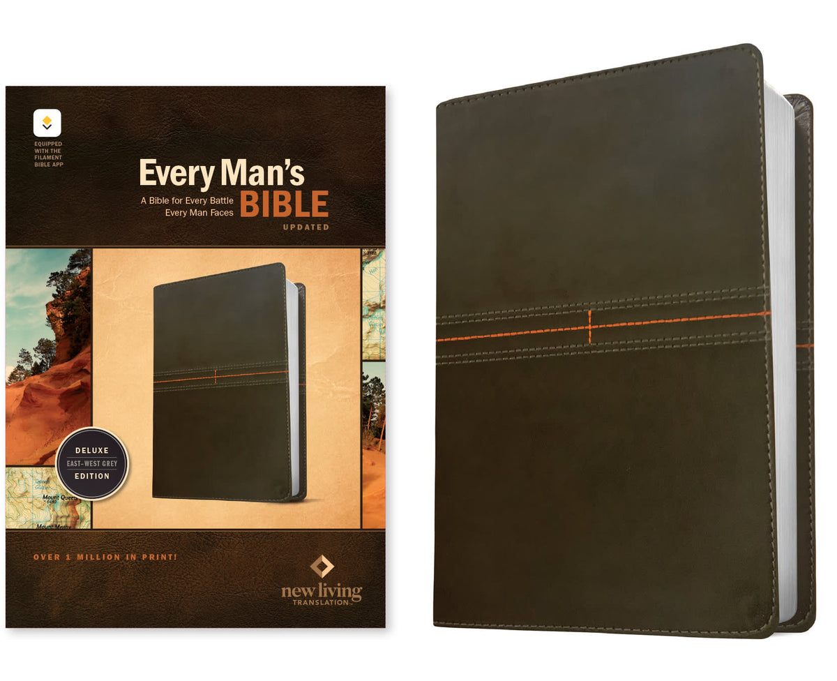NLT Every Man’s Bible Filament Enabled East–West Grey (2nd Edition, Red Letter Edition)