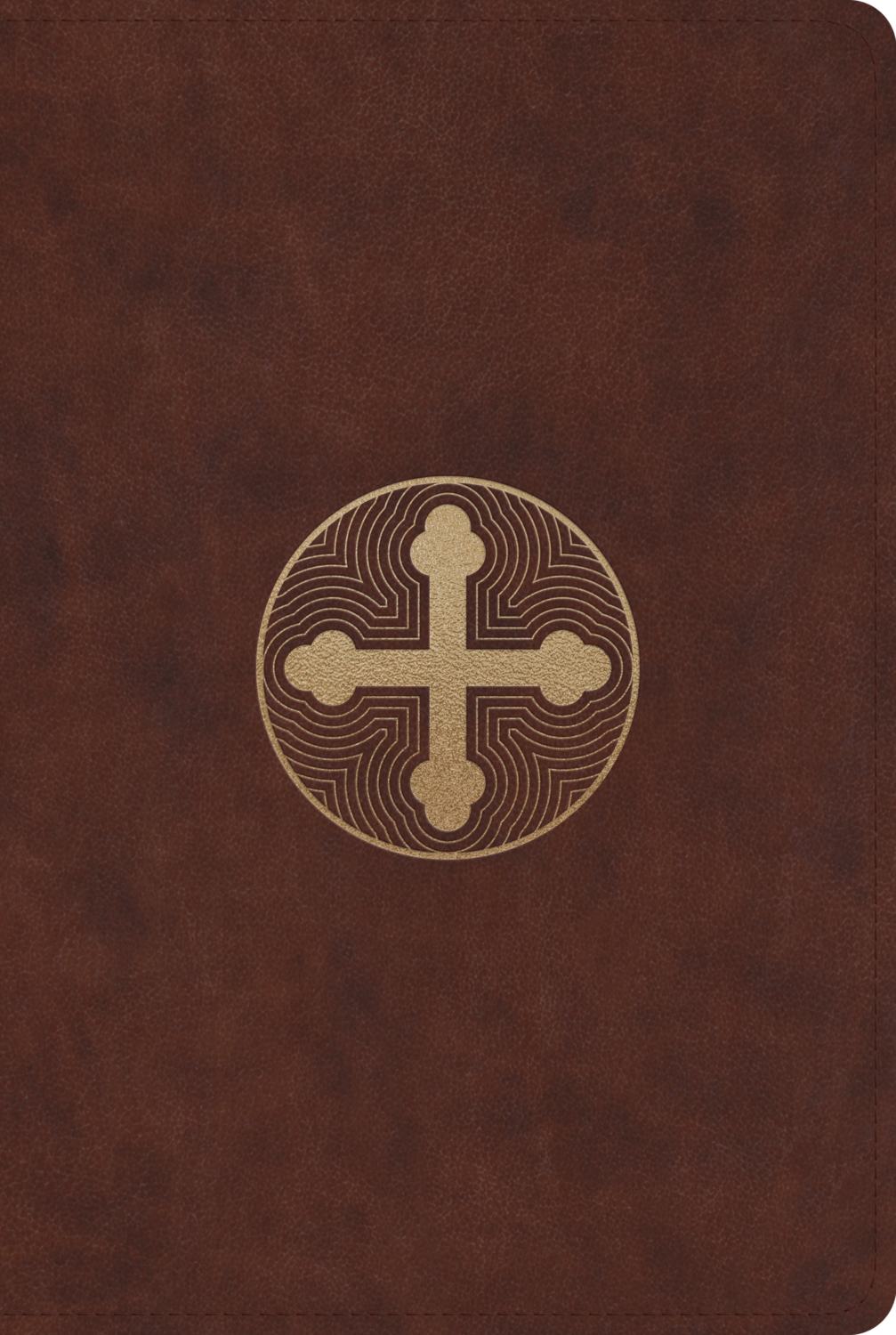 ESV Bible with Creeds and Confessions, Brown (Cross Trefoil Design)