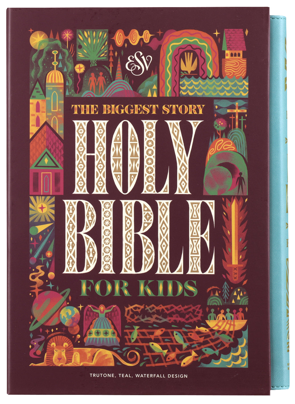 ESV The Biggest Story Holy Bible for Kids Teal, Waterfall Design
