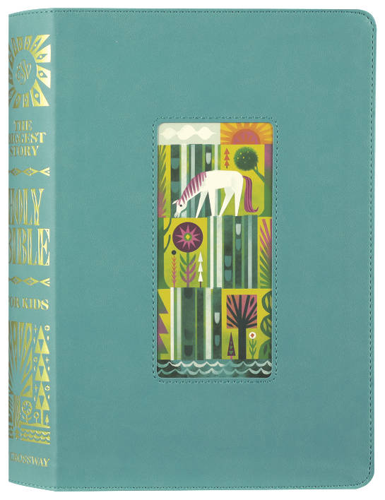 ESV The Biggest Story Holy Bible for Kids Teal, Waterfall Design