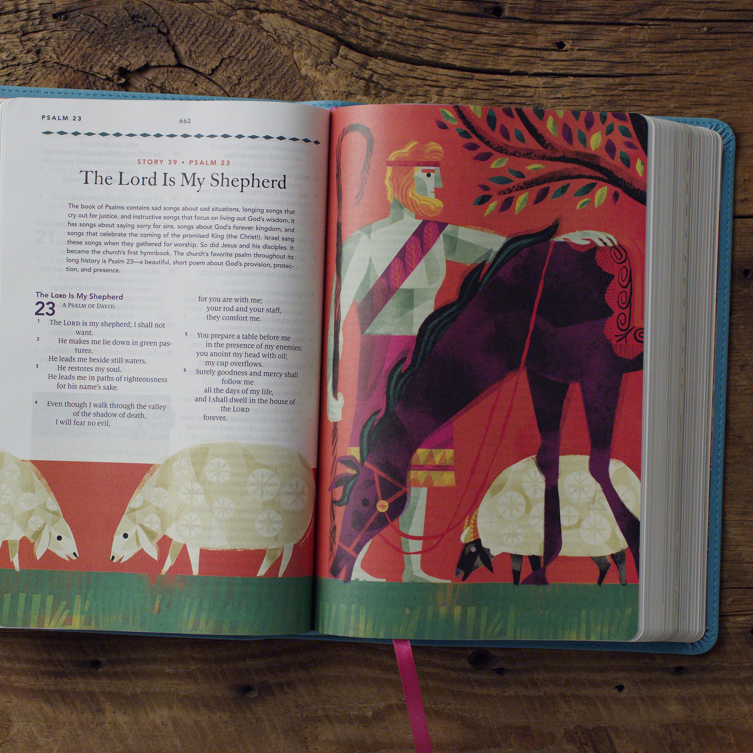 ESV The Biggest Story Holy Bible for Kids Teal, Waterfall Design
