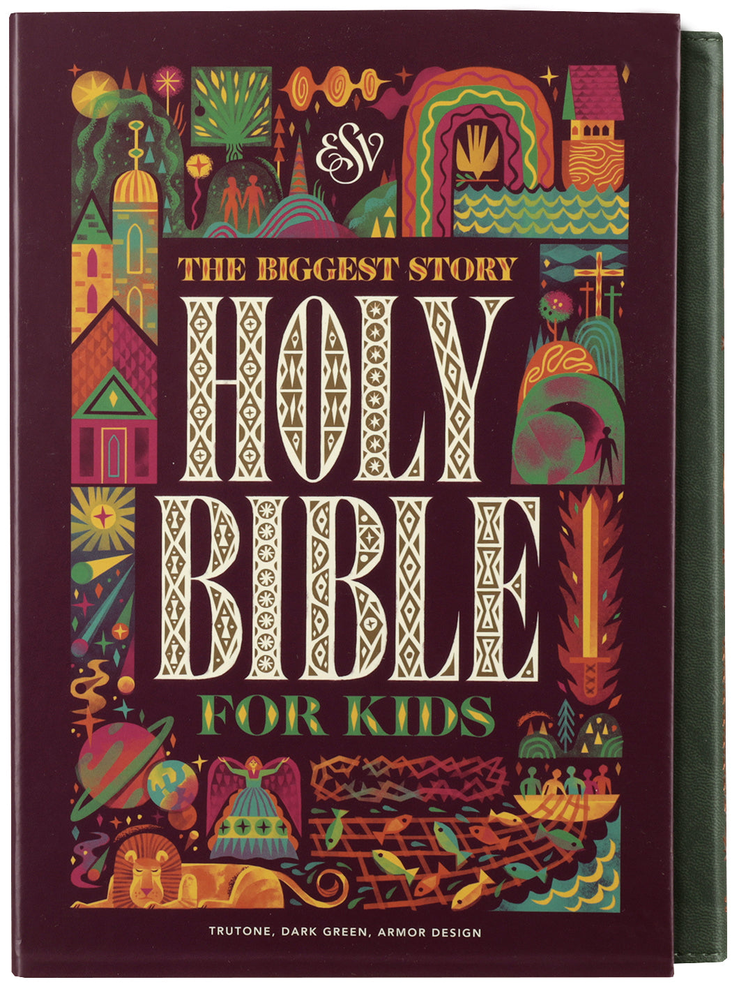 ESV The Biggest Story Holy Bible for Kids Dark Green, Armor Design